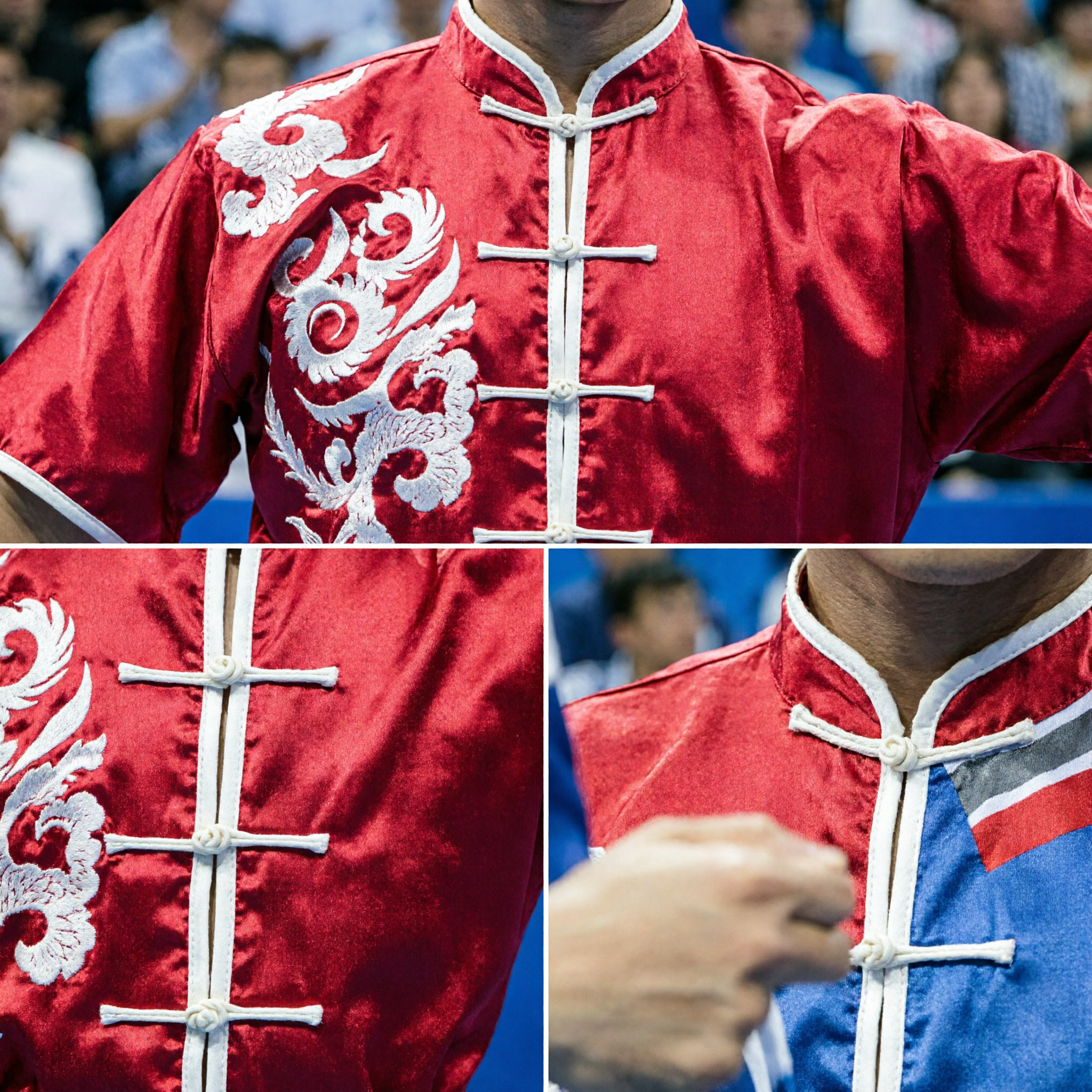 Professional Red Wushu Kung Fu Uniform Set Traditional Chinese Martial Arts Competition Costume for Men - Asian Costume