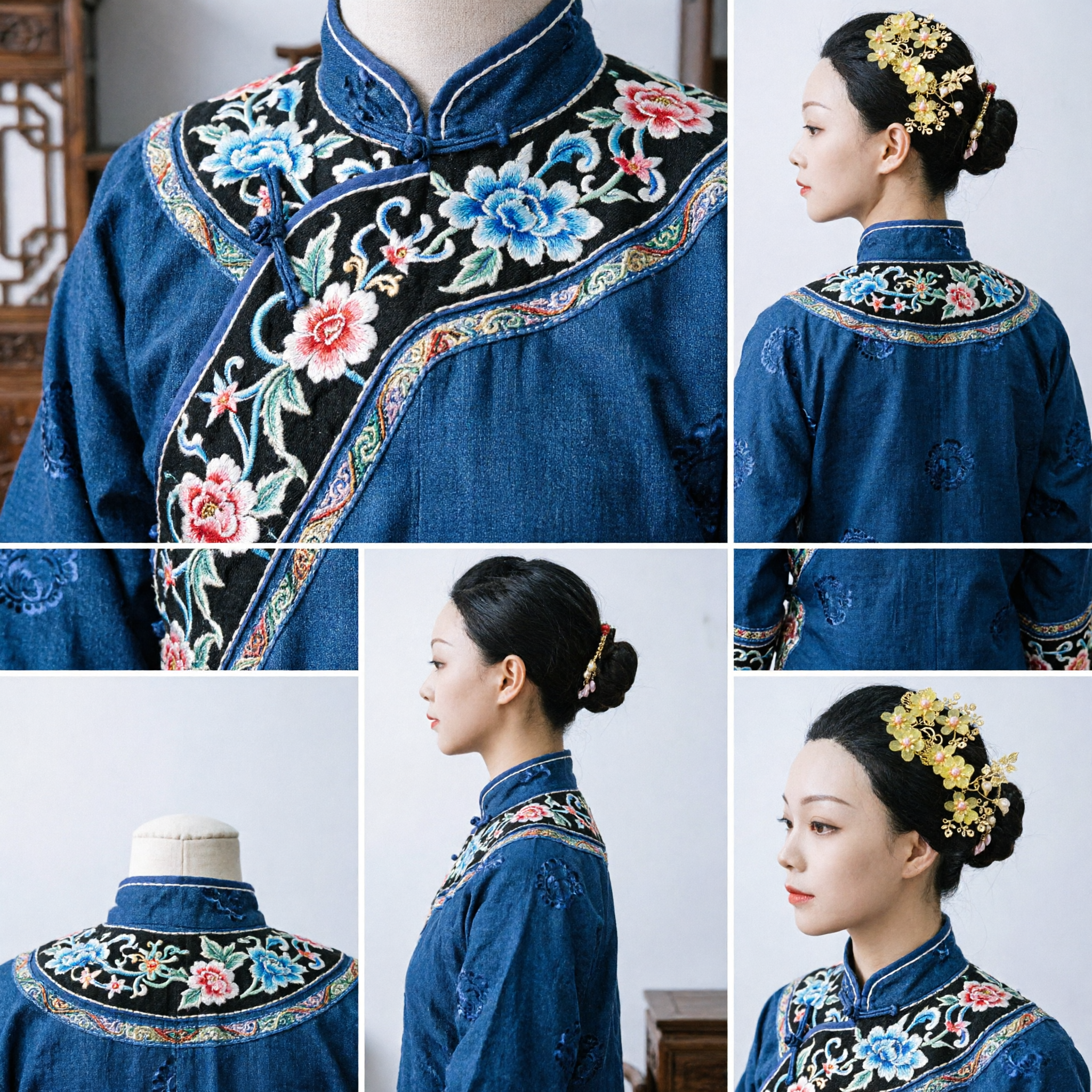 Elegant Chinese Traditional Hanfu Hair Accessory Green Floral Hairpin with Pearls for Women Wedding Cosplay - Asian Costume