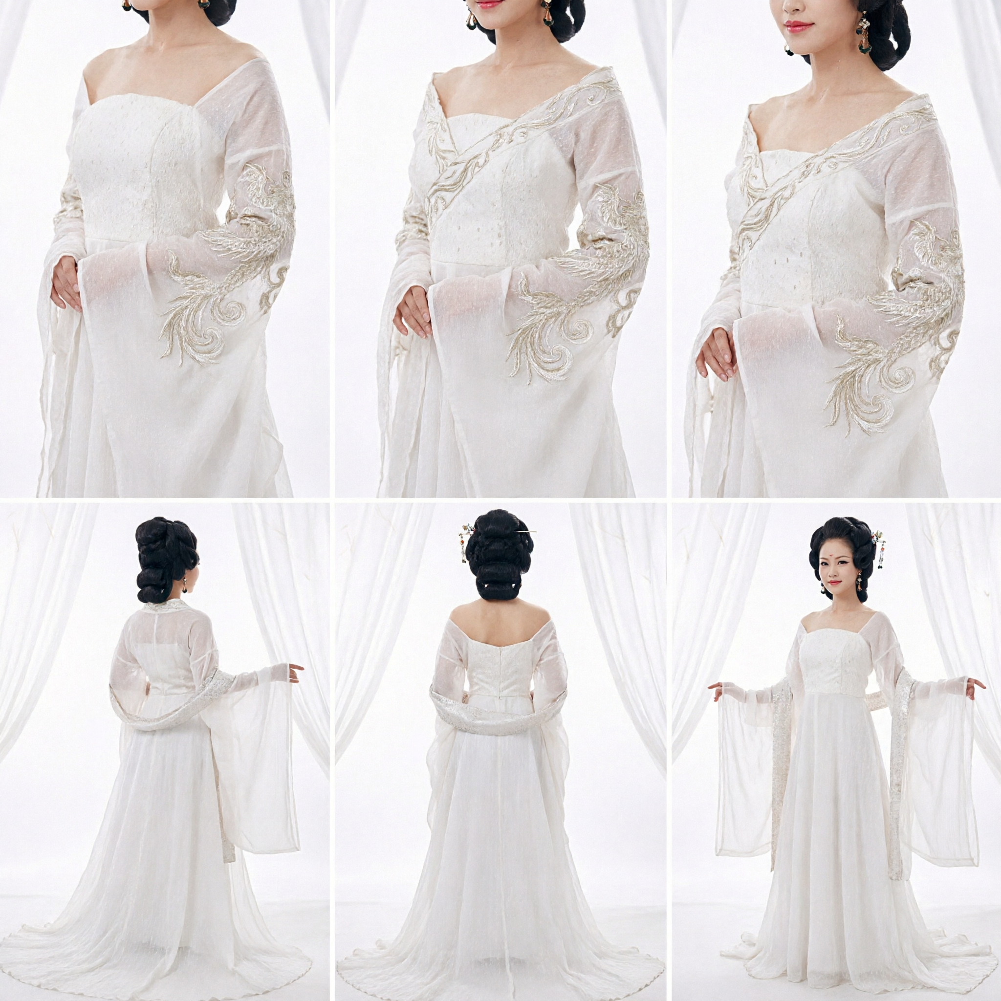 Elegant White Hanfu Traditional Chinese Ancient Costume Tang Dynasty Fairy Dress for Women Stage Performance - Asian Costume