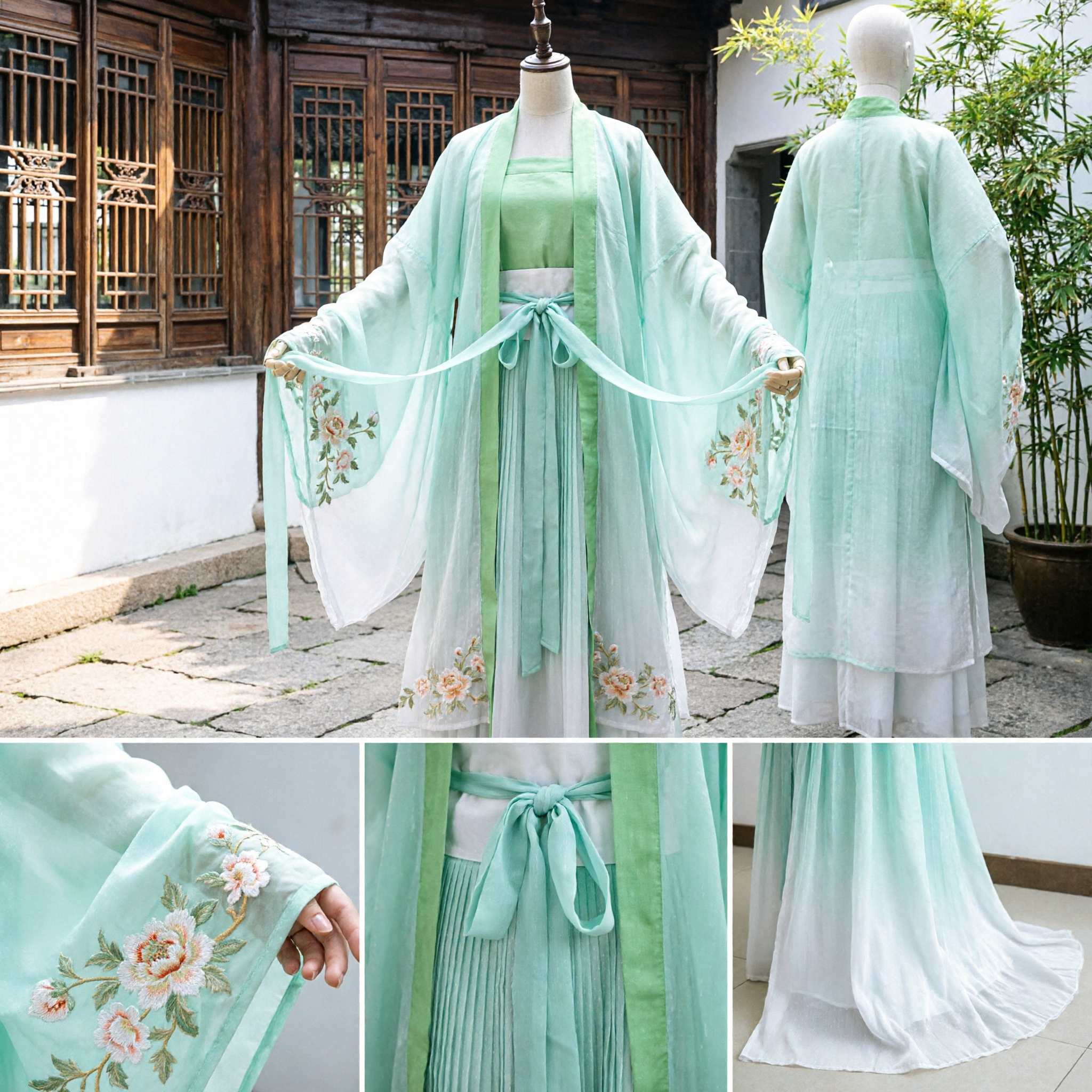 Elegant Mint Green Traditional Chinese Hanfu Dress Ancient Fairy Costume Robe for Women Cosplay Performance - Asian Costume