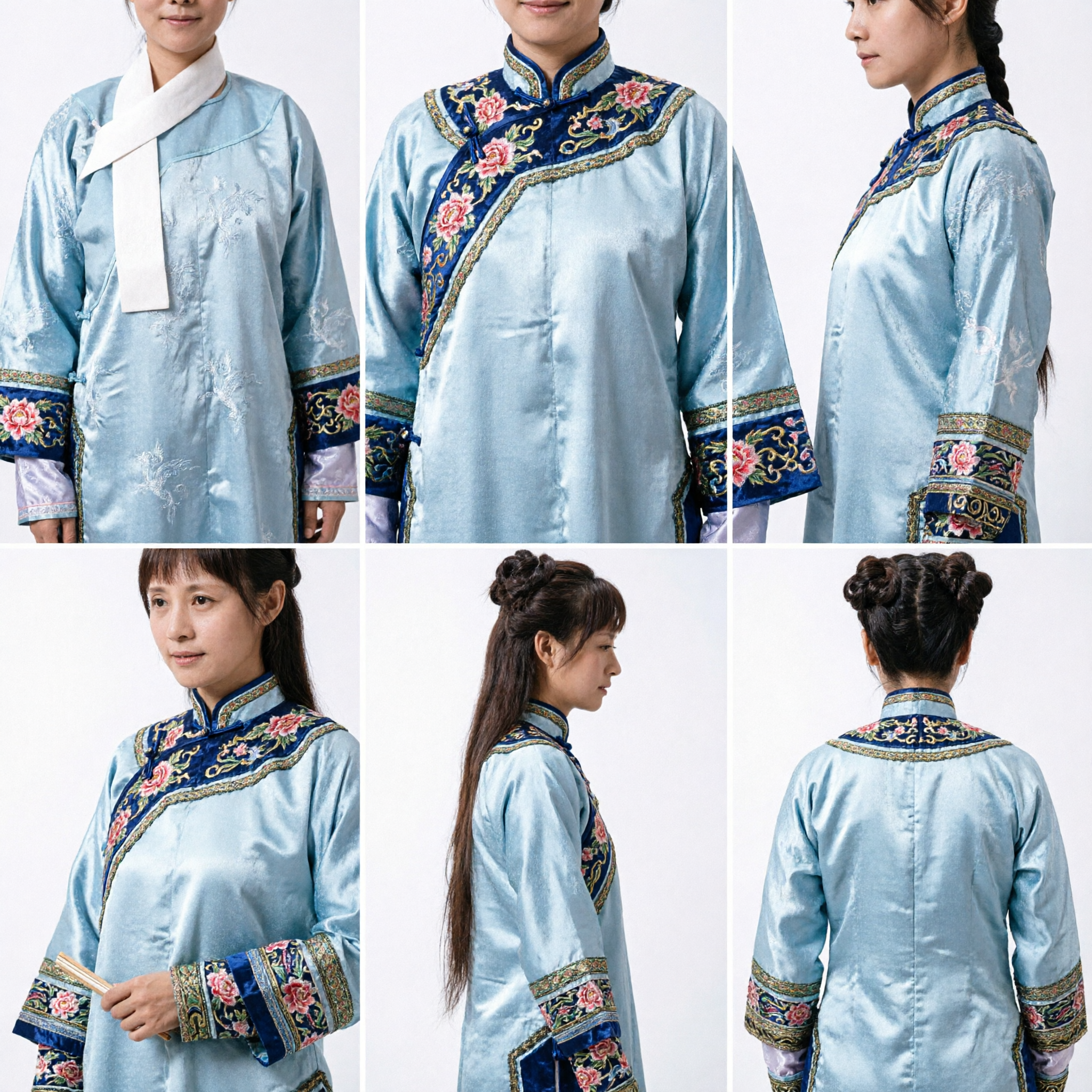 Traditional Chinese Hanfu Ancient Costume Women's Light Blue Robe for Period Drama Cosplay and Cultural Events - Asian Costume