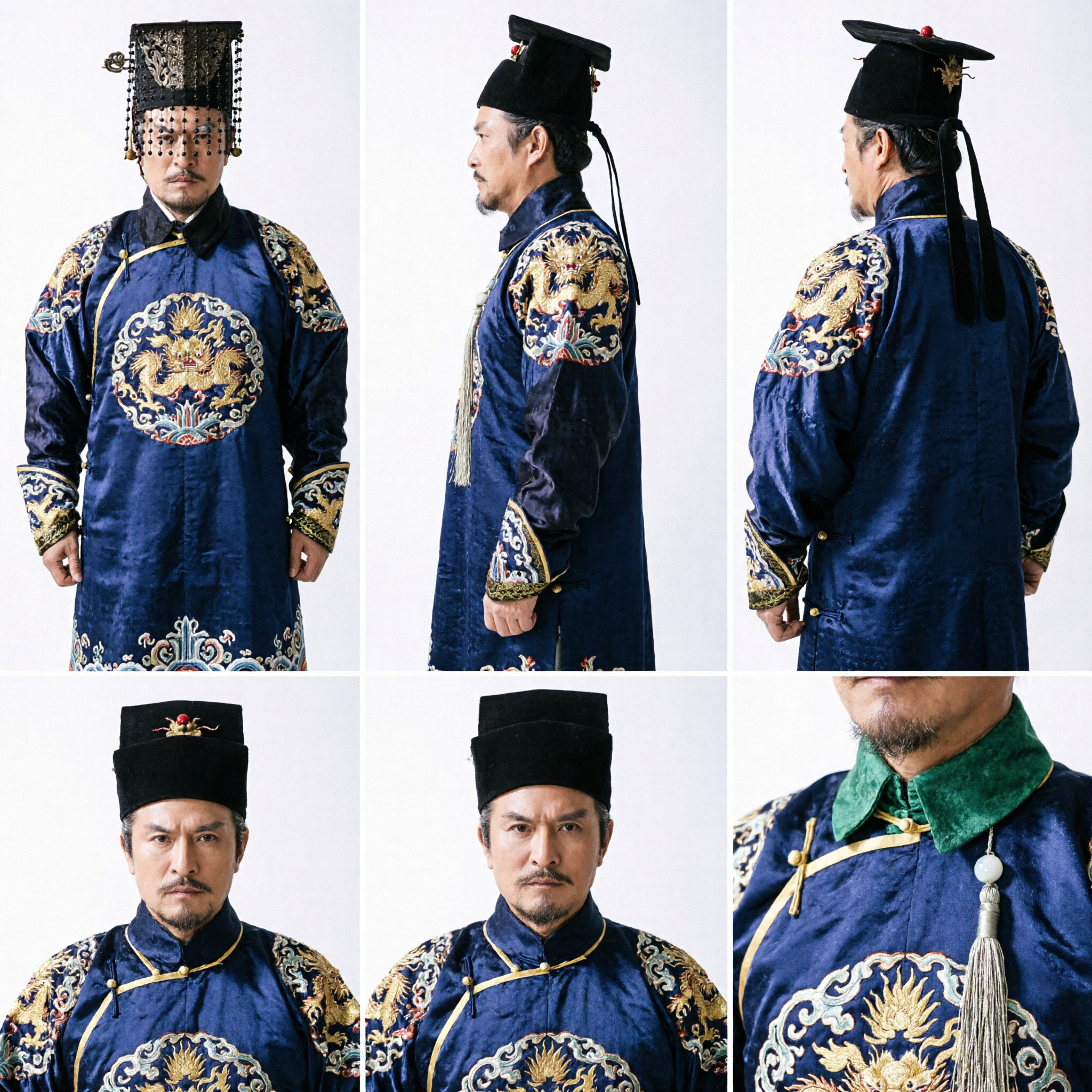 Ancient Chinese Emperor Crown Hat Mian Guan with Beads Traditional Hanfu Men's Costume Accessory for Cosplay - Asian Costume