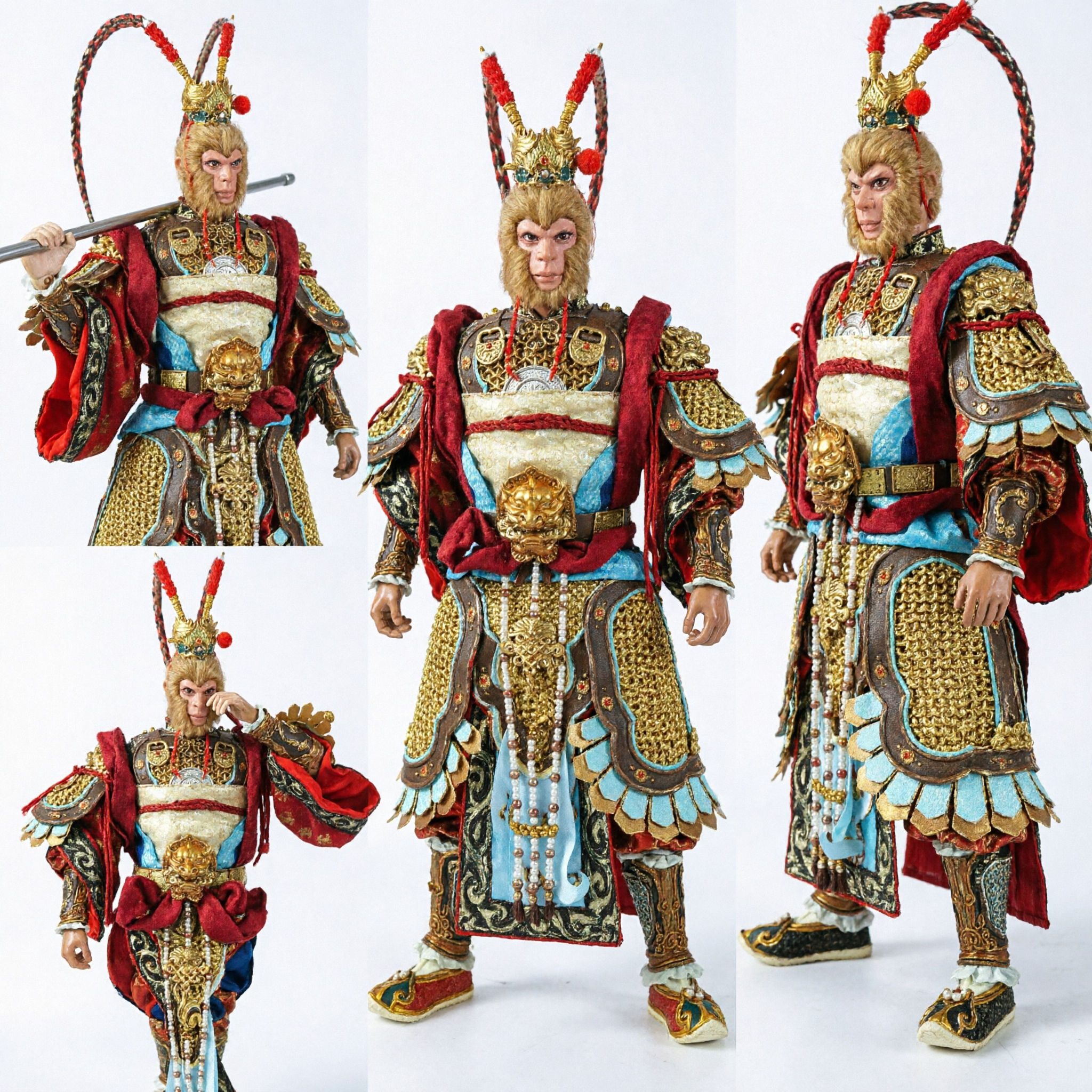 Complete Monkey King Sun Wukong Chinese Opera Armor Costume Cosplay Suit for Men Halloween Party - Asian Costume
