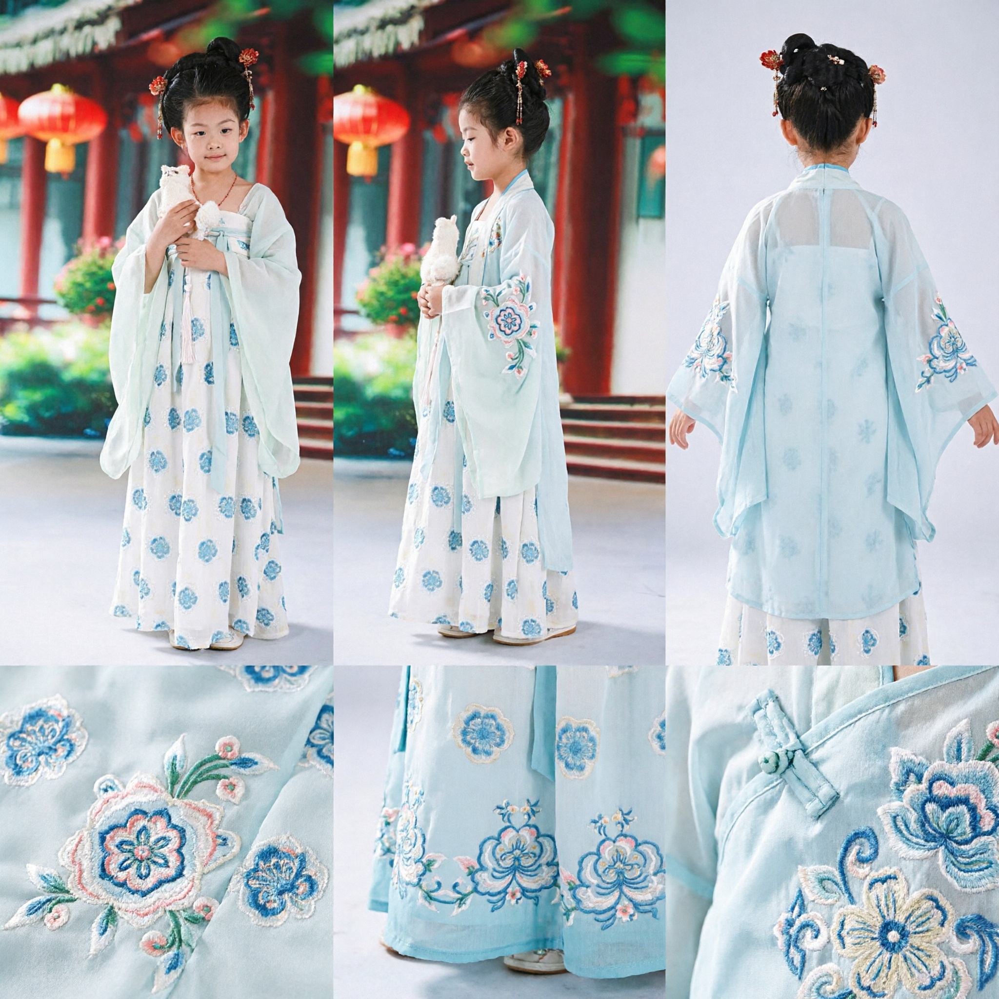 Kids Chinese Traditional Hanfu Tang Dynasty Princess Costume Girls Ancient Fairy Dress for Performance - Asian Costume