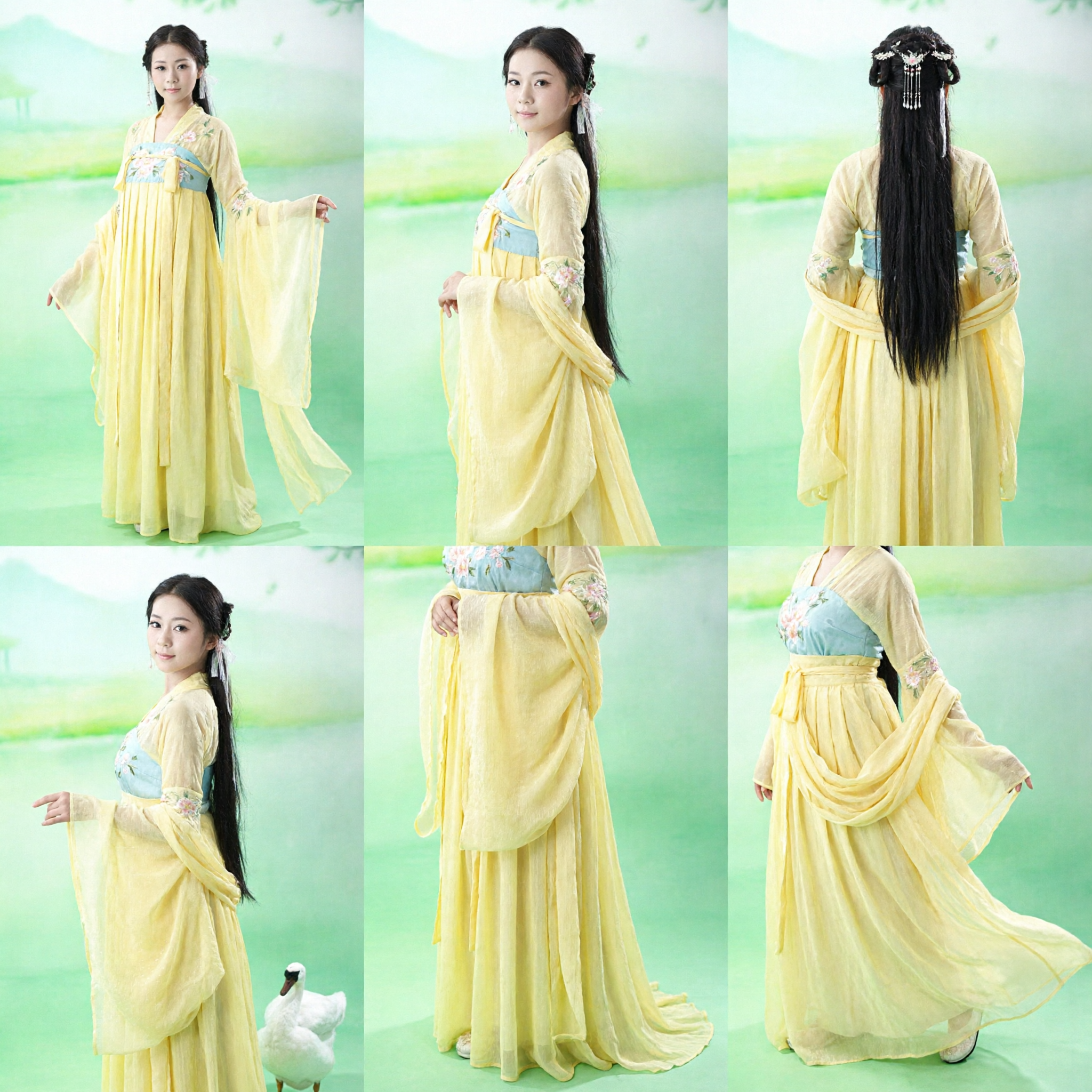 Ancient Chinese Yellow Hanfu Costume Traditional Fairy Dress for Women Historical Dance Performance - Asian Costume