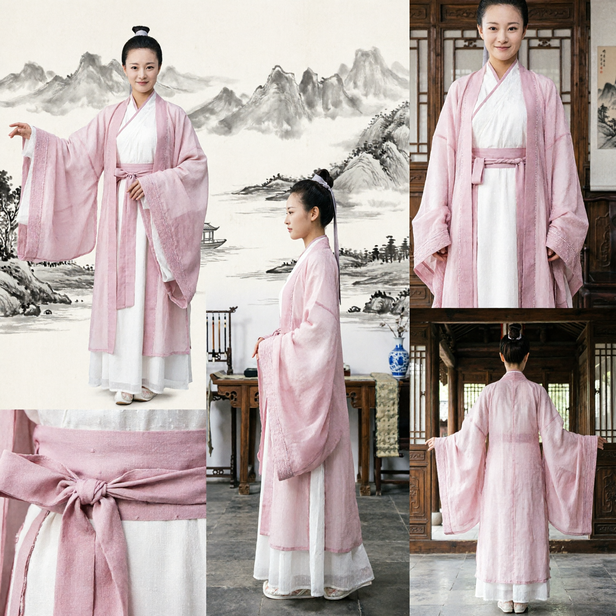 Elegant Pink Traditional Chinese Hanfu Ancient Fairy Costume for Women Wuxia Cosplay Performance Dress - Asian Costume