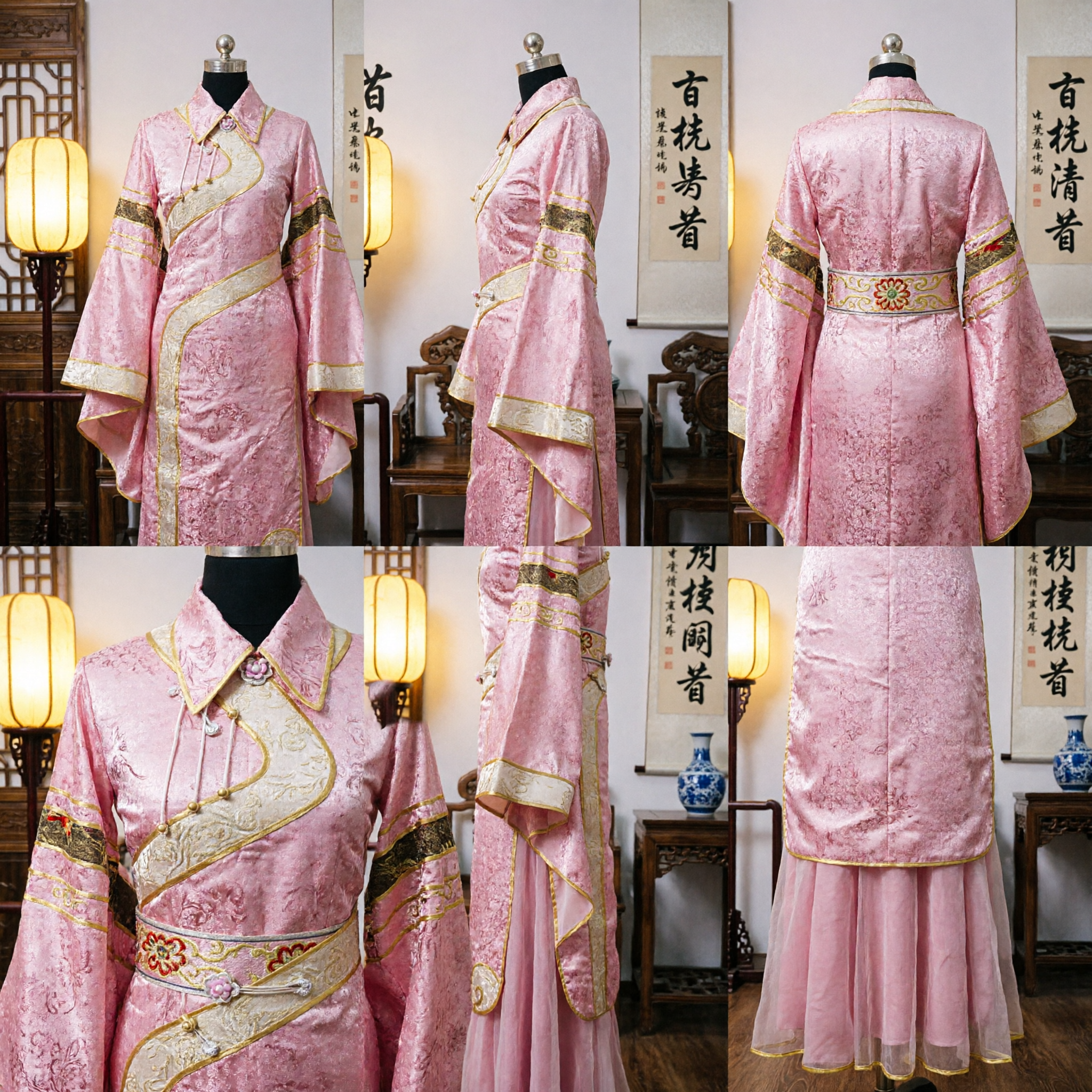 Elegant Pink Gradient Hanfu Traditional Chinese Ancient Costume Princess Dress for Women Cosplay and Photography - Asian Costume
