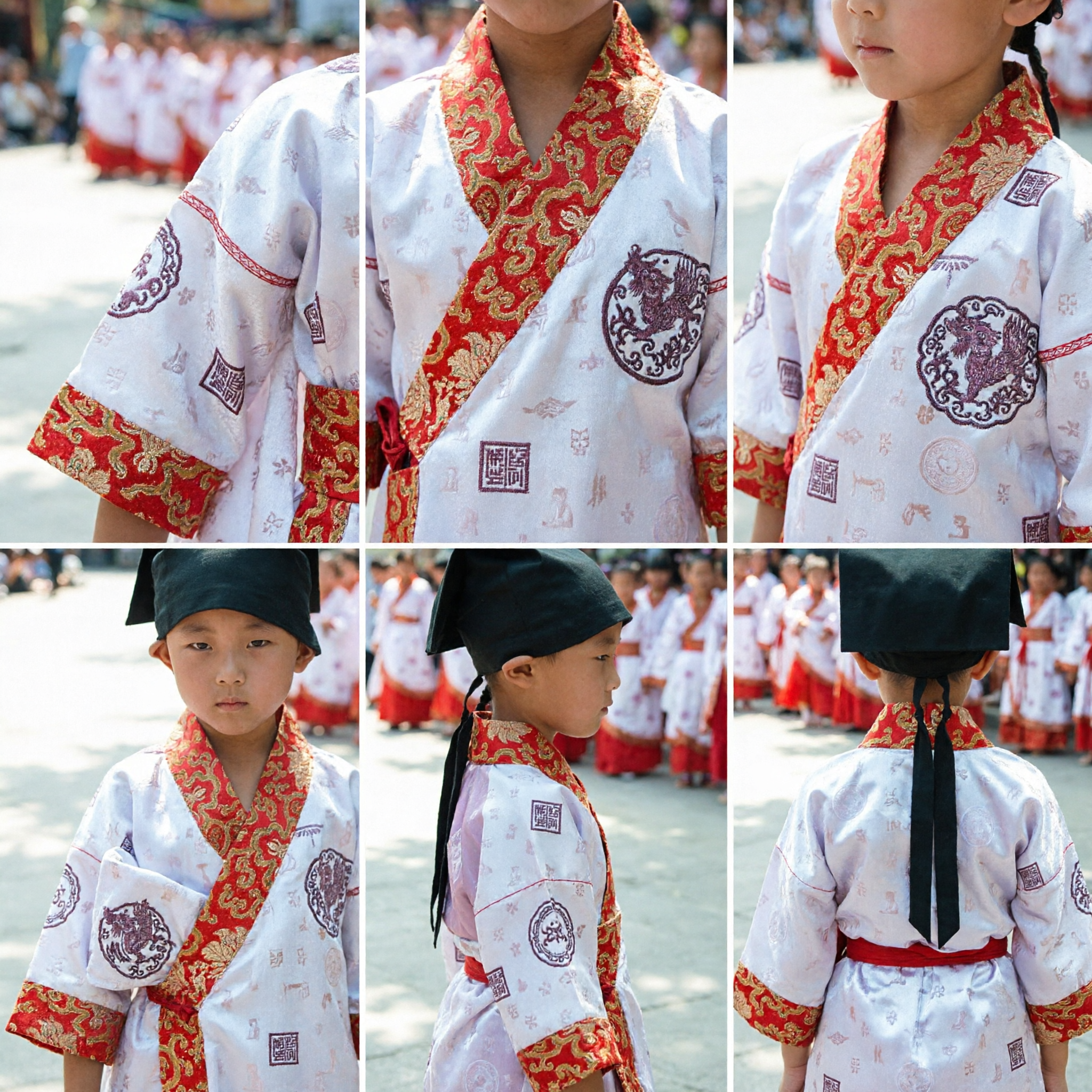 Traditional Chinese Hanfu Costume for Boys Ancient Scholar Robe and Hat Kids Performance Outfit - Asian Costume