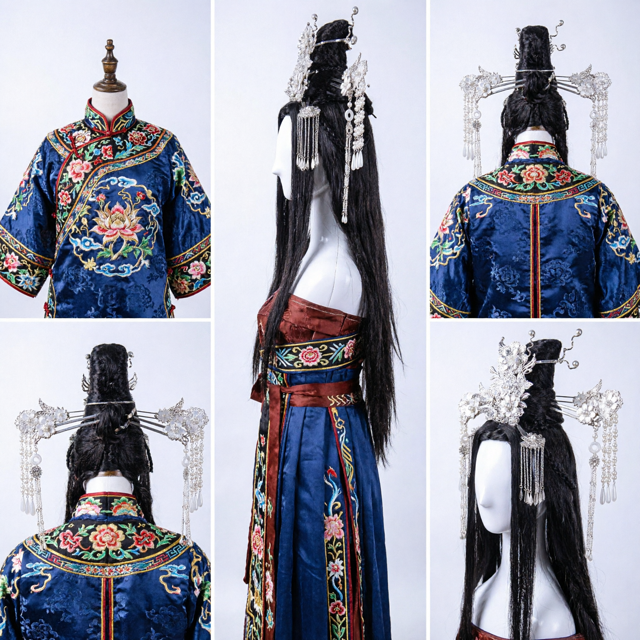 Traditional Chinese Silver Phoenix Crown Hair Accessories for Hanfu Cosplay Ancient Costume Bridal Headpiece - Asian Costume