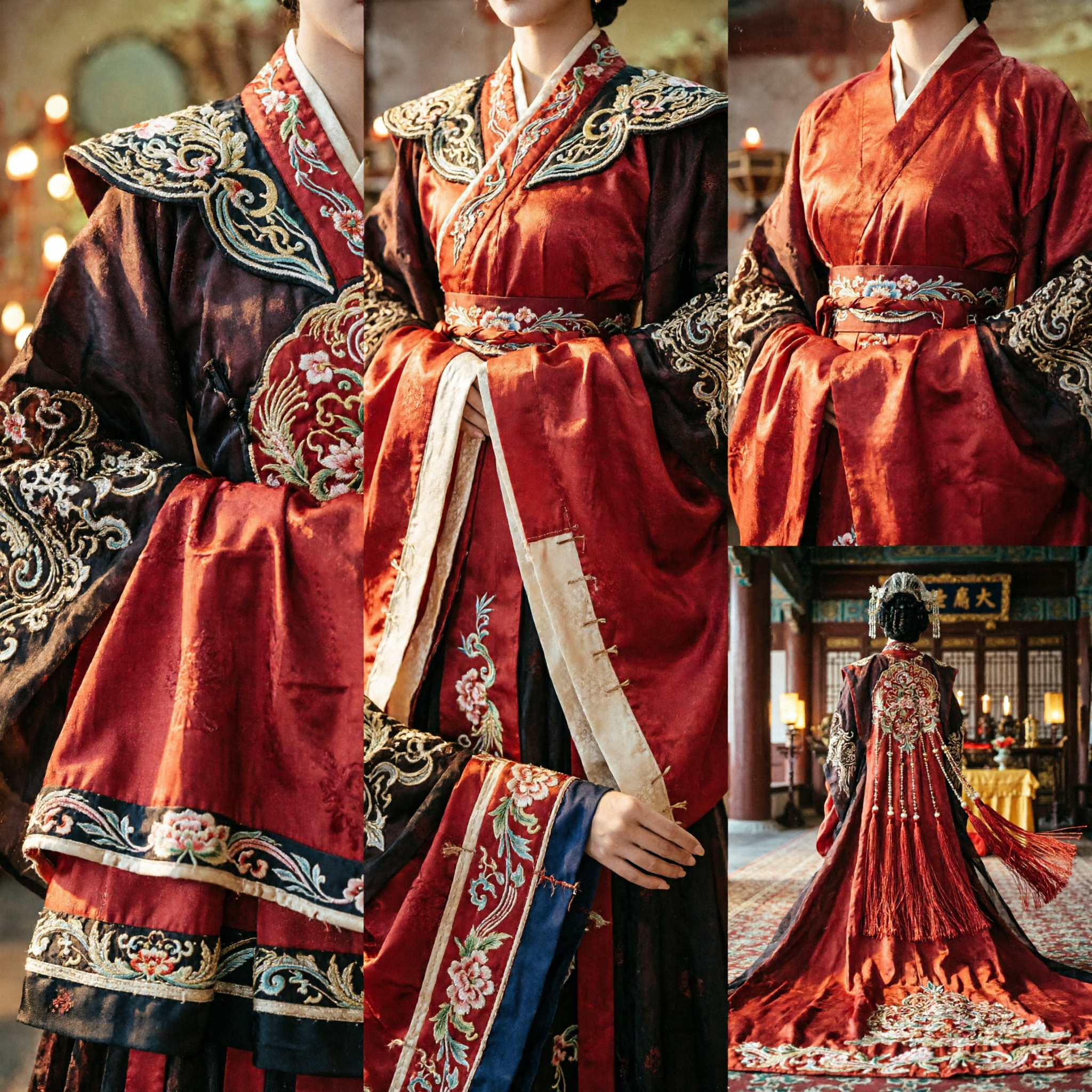 Chinese Traditional Ancient Palace Lady Red Hanfu Dress Embroidered Bridal Costume for Women - Asian Costume