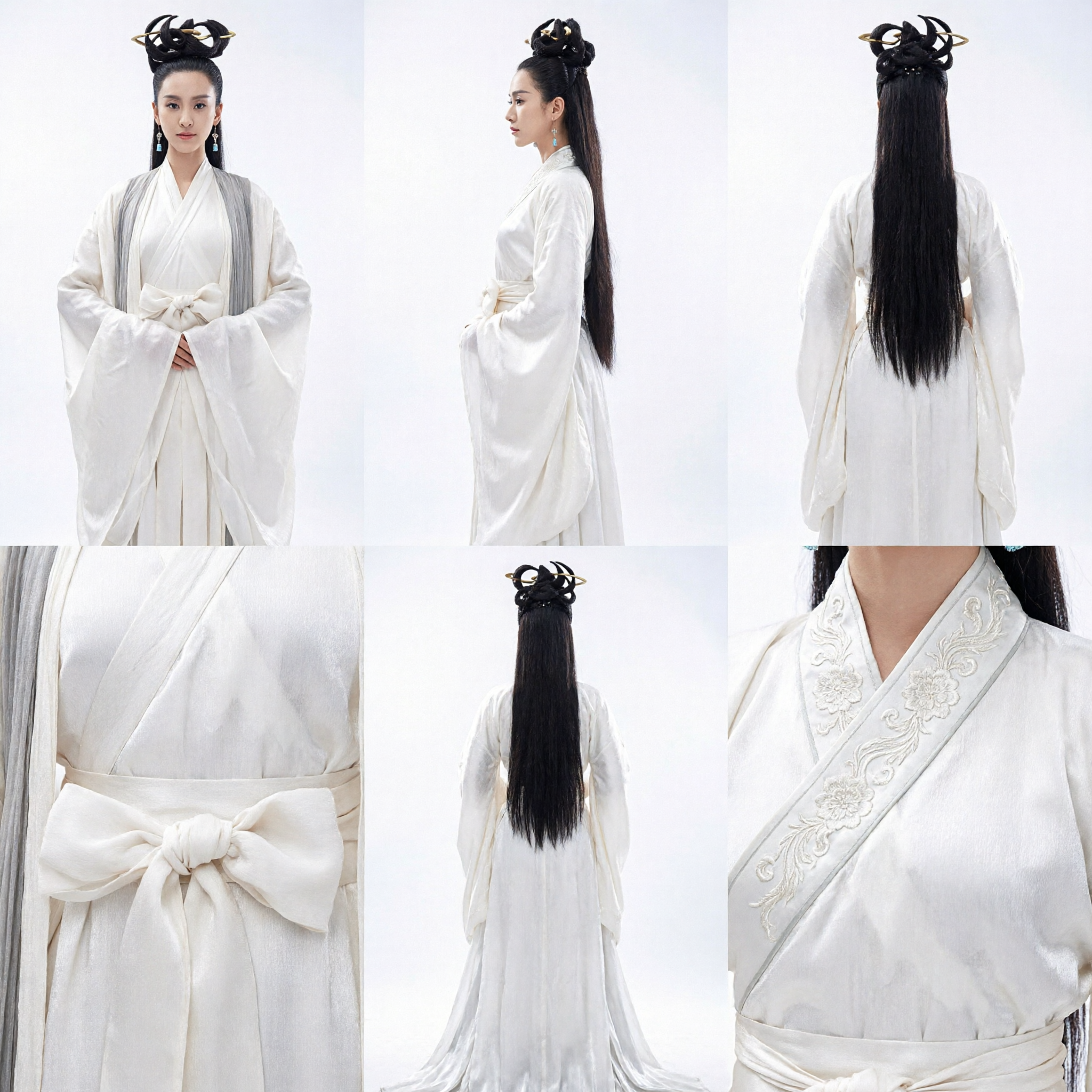 Elegant White Traditional Chinese Hanfu Ancient Costume Fairy Dress for Women Cosplay Performance - Asian Costume