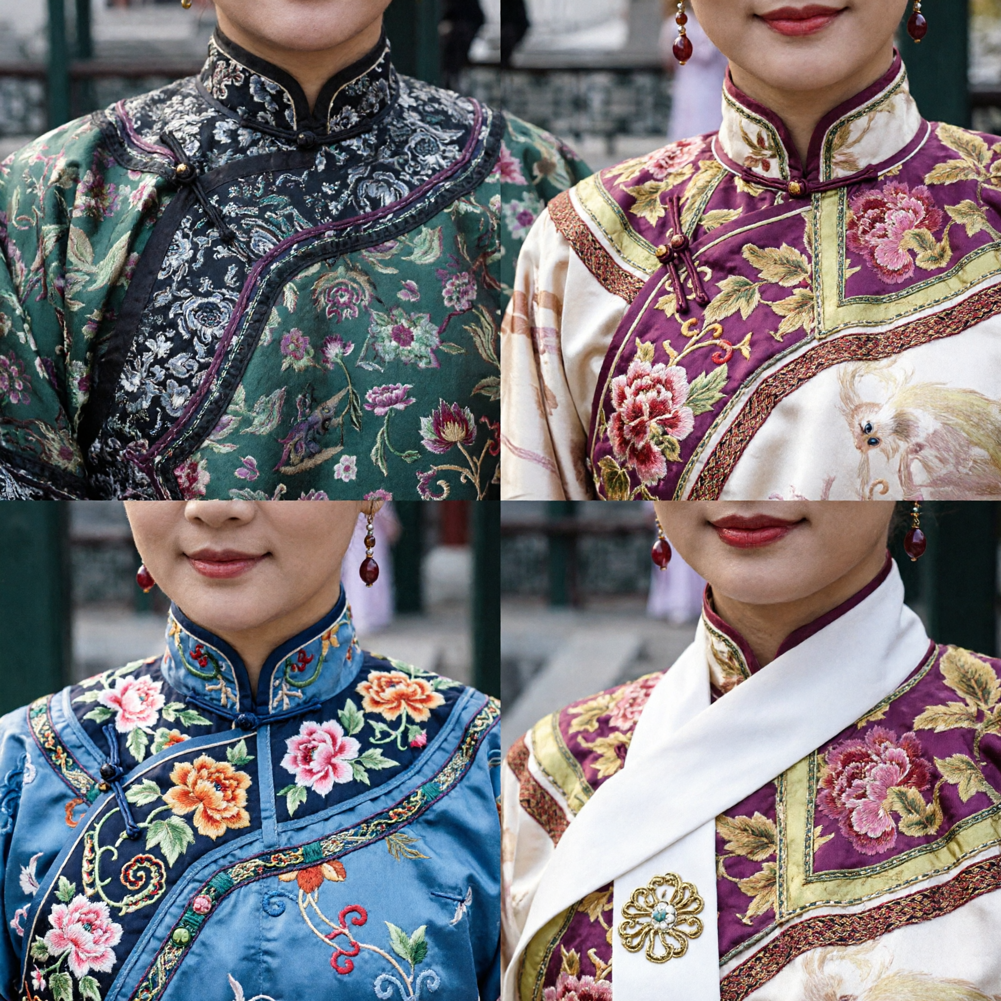 Traditional Chinese Qing Dynasty Palace Costume Embroidered Robe and Headdress Set for Women Cosplay - Asian Costume