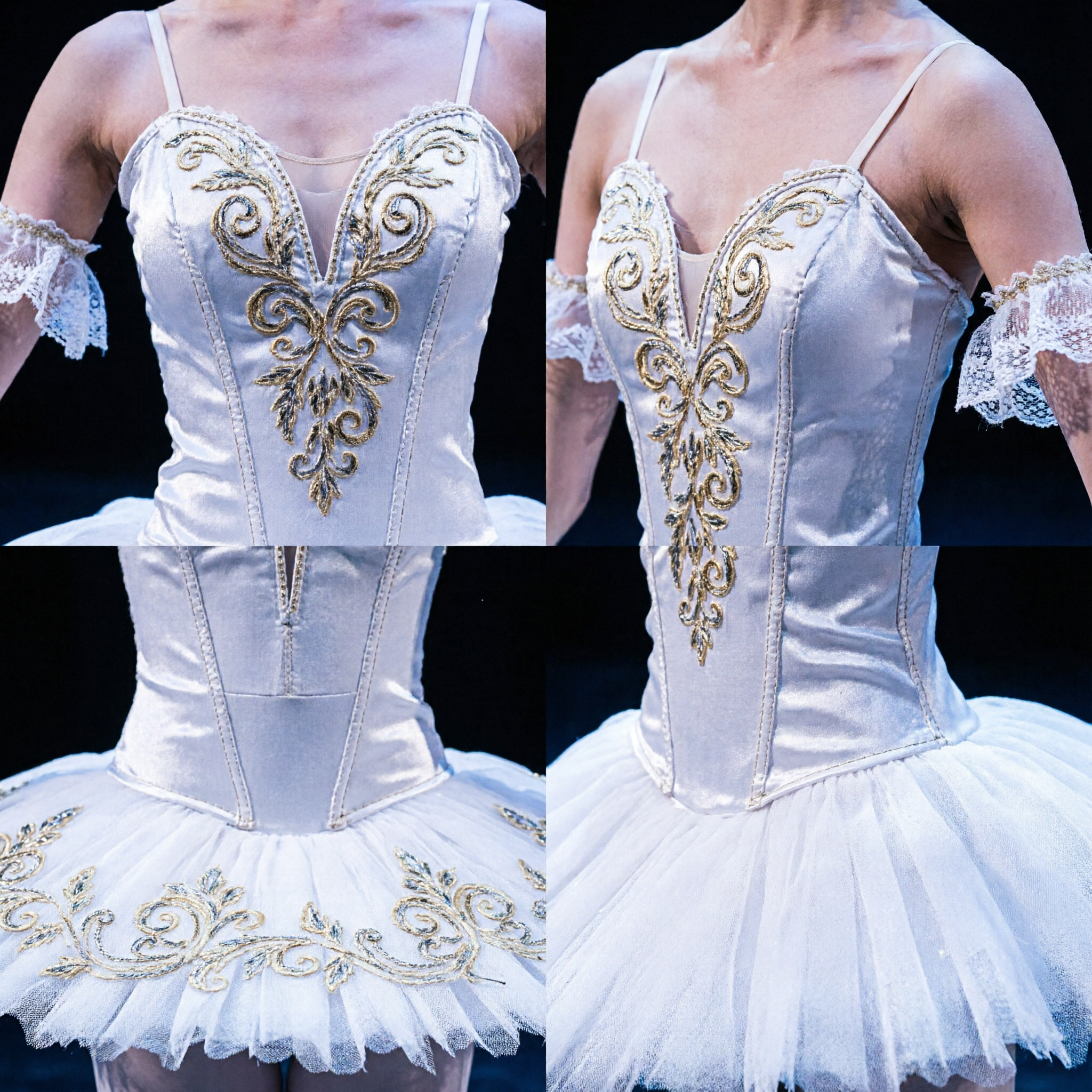 Professional White Swan Lake Ballet Tutu Costume for Women Classical Stage Performance Dance Dress with Feathers - Asian Costume