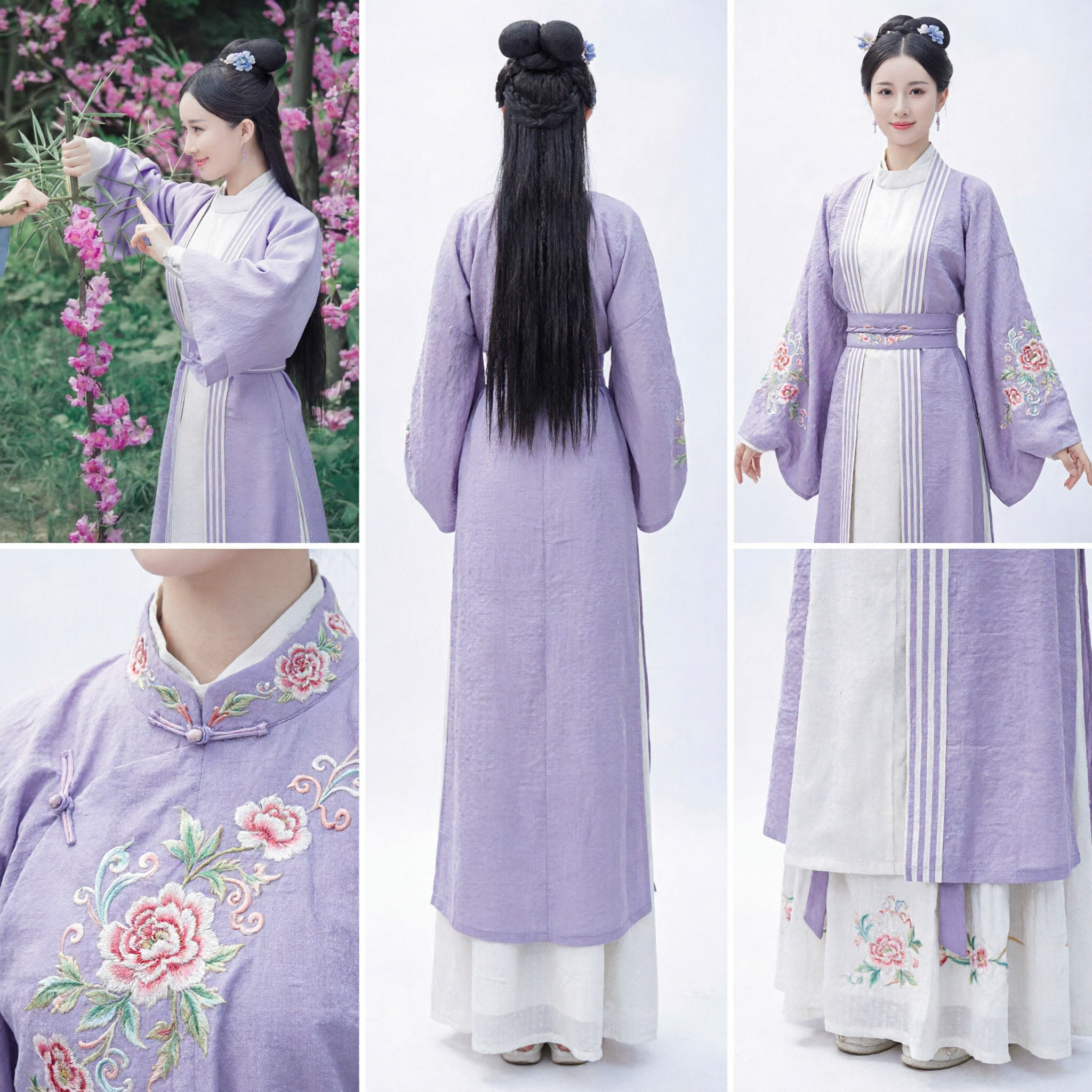 Elegant Light Purple Traditional Chinese Hanfu Ancient Palace Costume Women's Historical Drama Cosplay Dress - Asian Costume