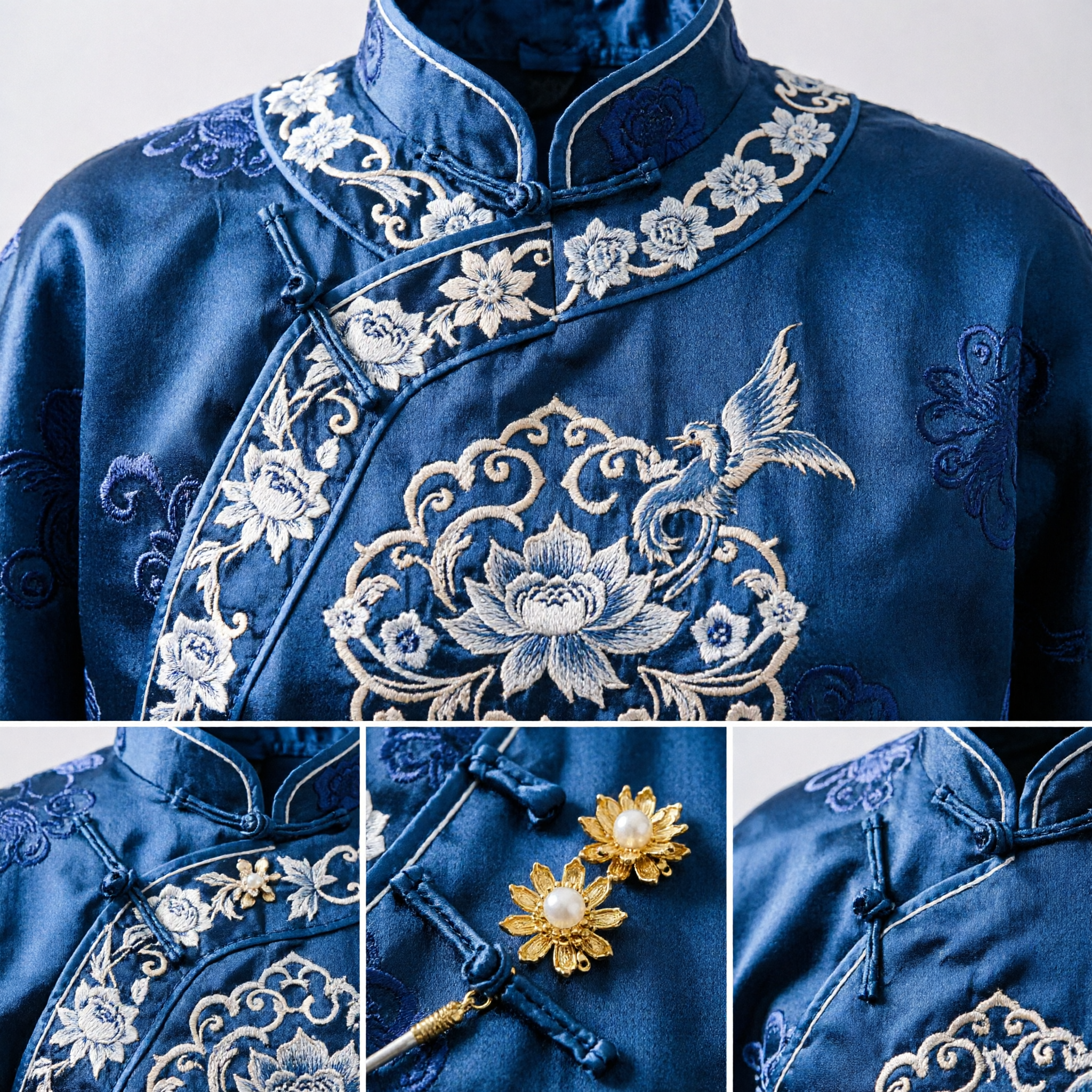 Traditional Chinese Butterfly Hairpin Gold Filigree Hanfu Hair Stick with Pearls for Bridal Wedding Costume - Asian Costume