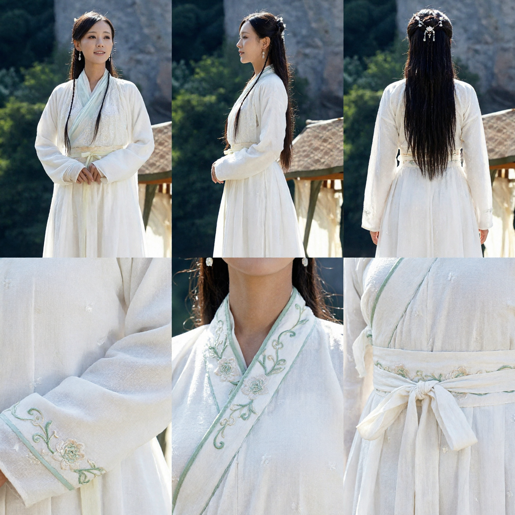 Women's White Hanfu Traditional Chinese Ancient Costume Elegant Wuxia Fairy Dress for Cosplay Performance - Asian Costume