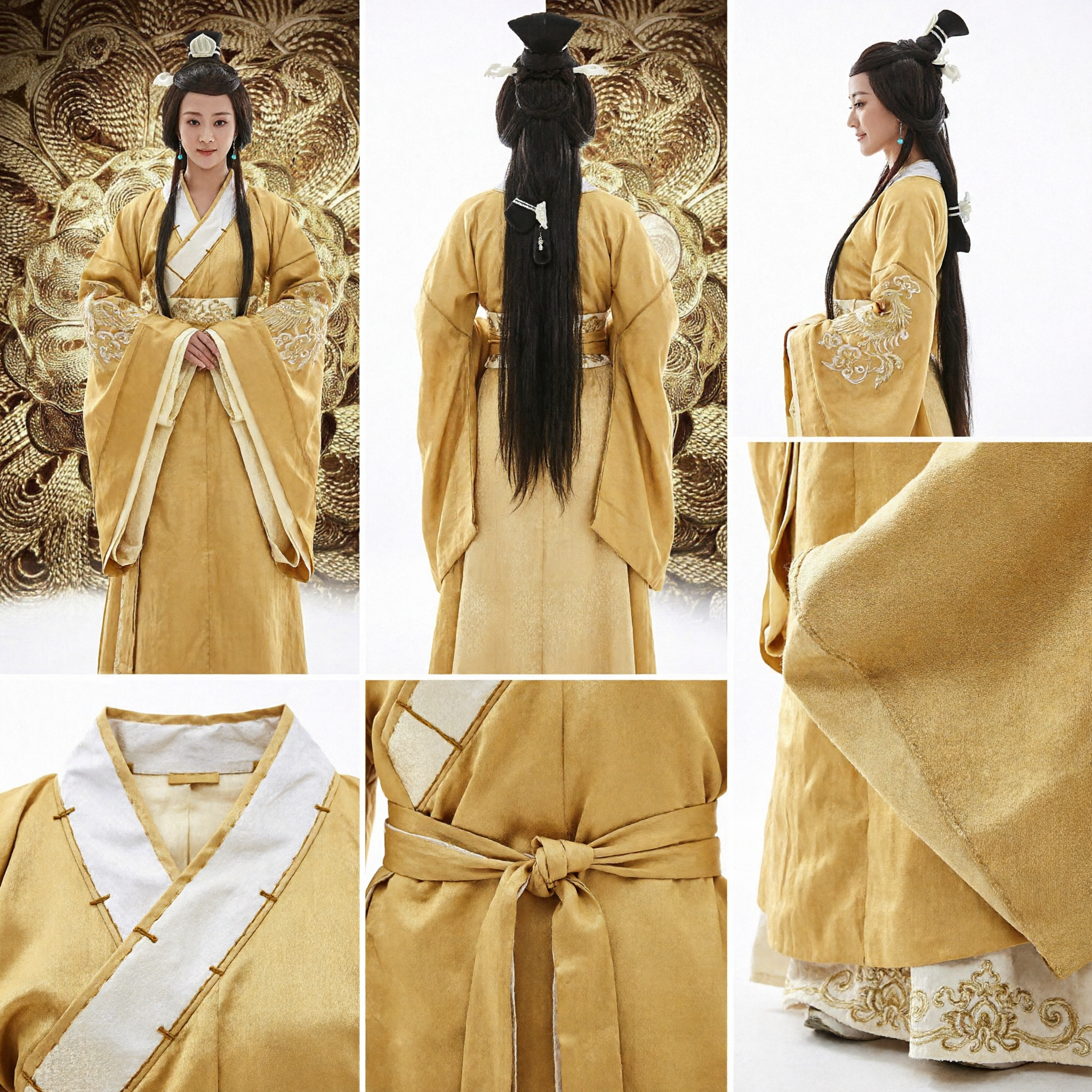 Elegant Yellow Traditional Chinese Hanfu Costume Ancient Princess Dress for Women Historical Cosplay Outfit - Asian Costume