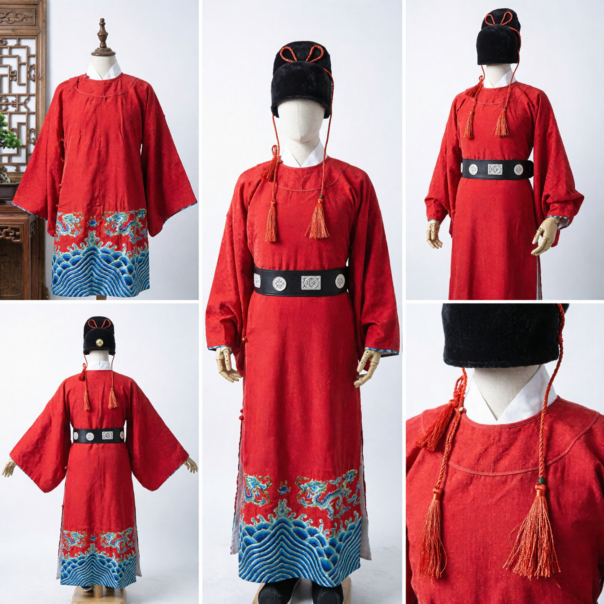 Traditional Chinese Red Official Robe Ancient Ming Dynasty Scholar Hanfu Costume for Men Cosplay - Asian Costume