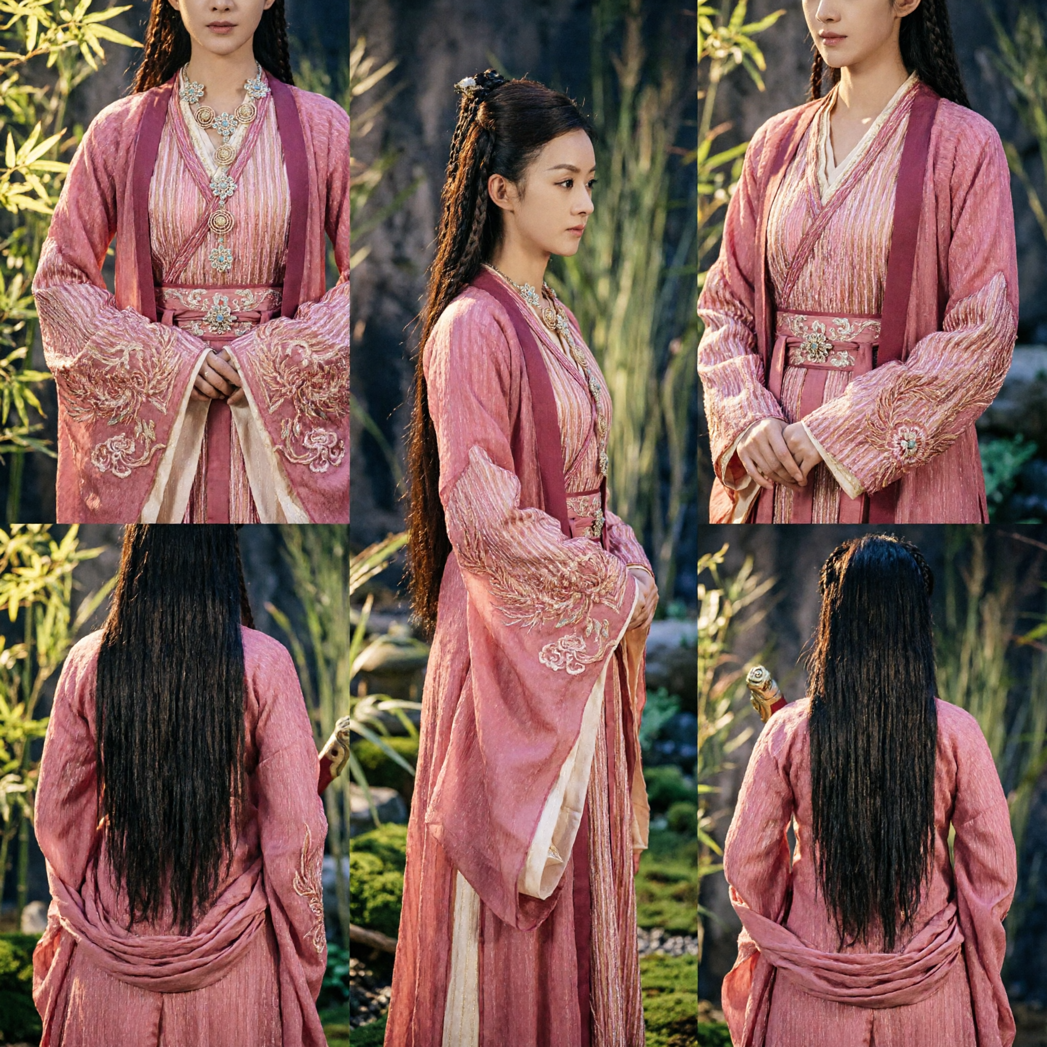 Ancient Chinese Pink Hanfu Costume Women Wuxia Swordswoman Princess Cosplay Dress for Stage Performance - Asian Costume