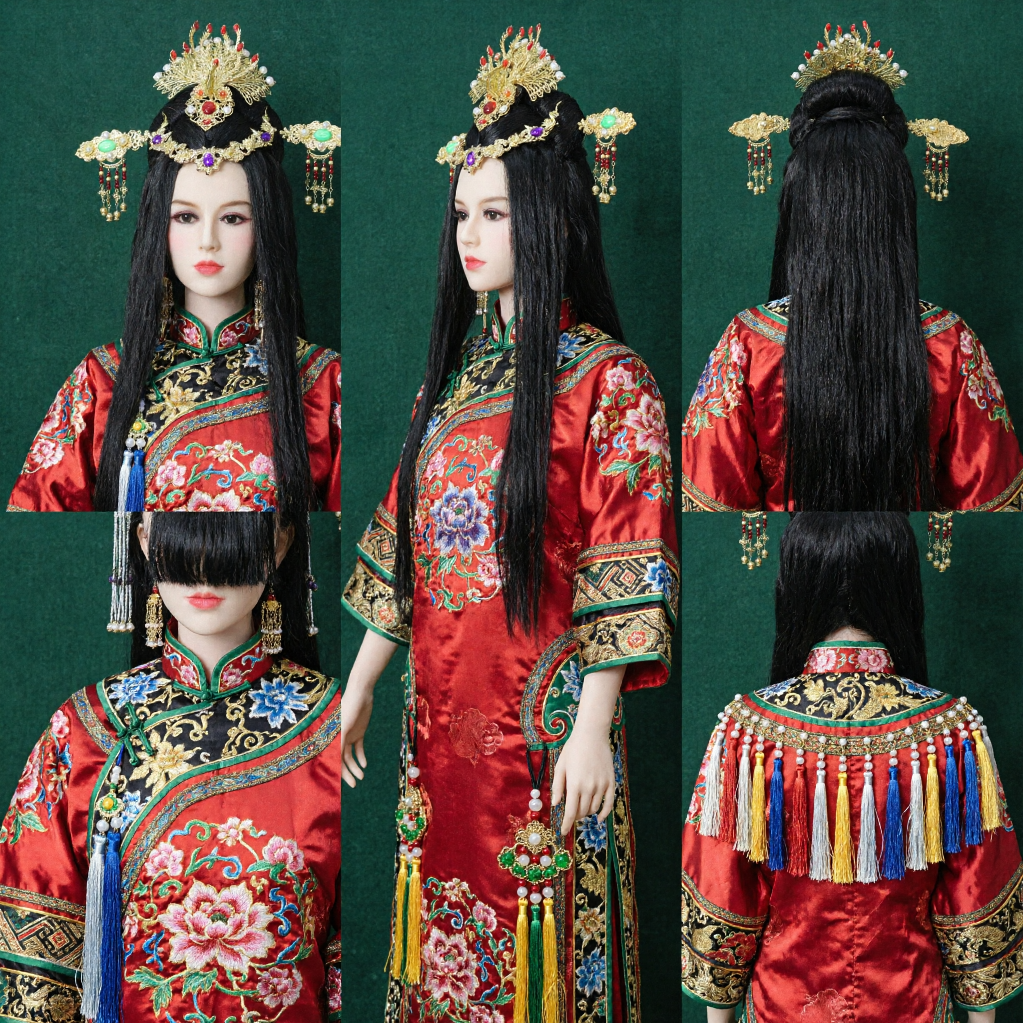 Ancient Chinese Imperial Princess Phoenix Coronet Gold Headpiece with Pearls and Tassels for Traditional Hanfu Costume - Asian Costume