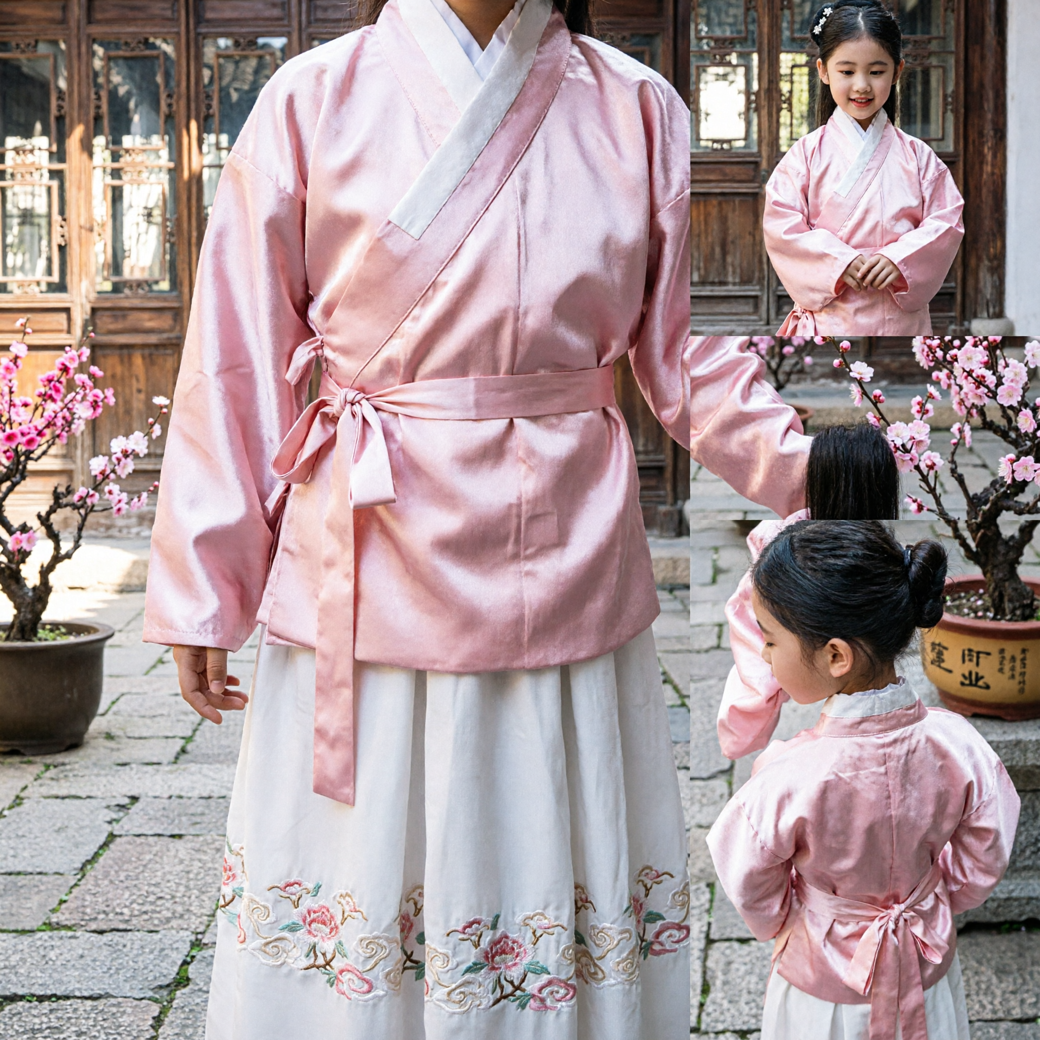 Pink Traditional Chinese Hanfu Costume for Girls Ancient Performance Dress Kids Festival Clothing - Asian Costume