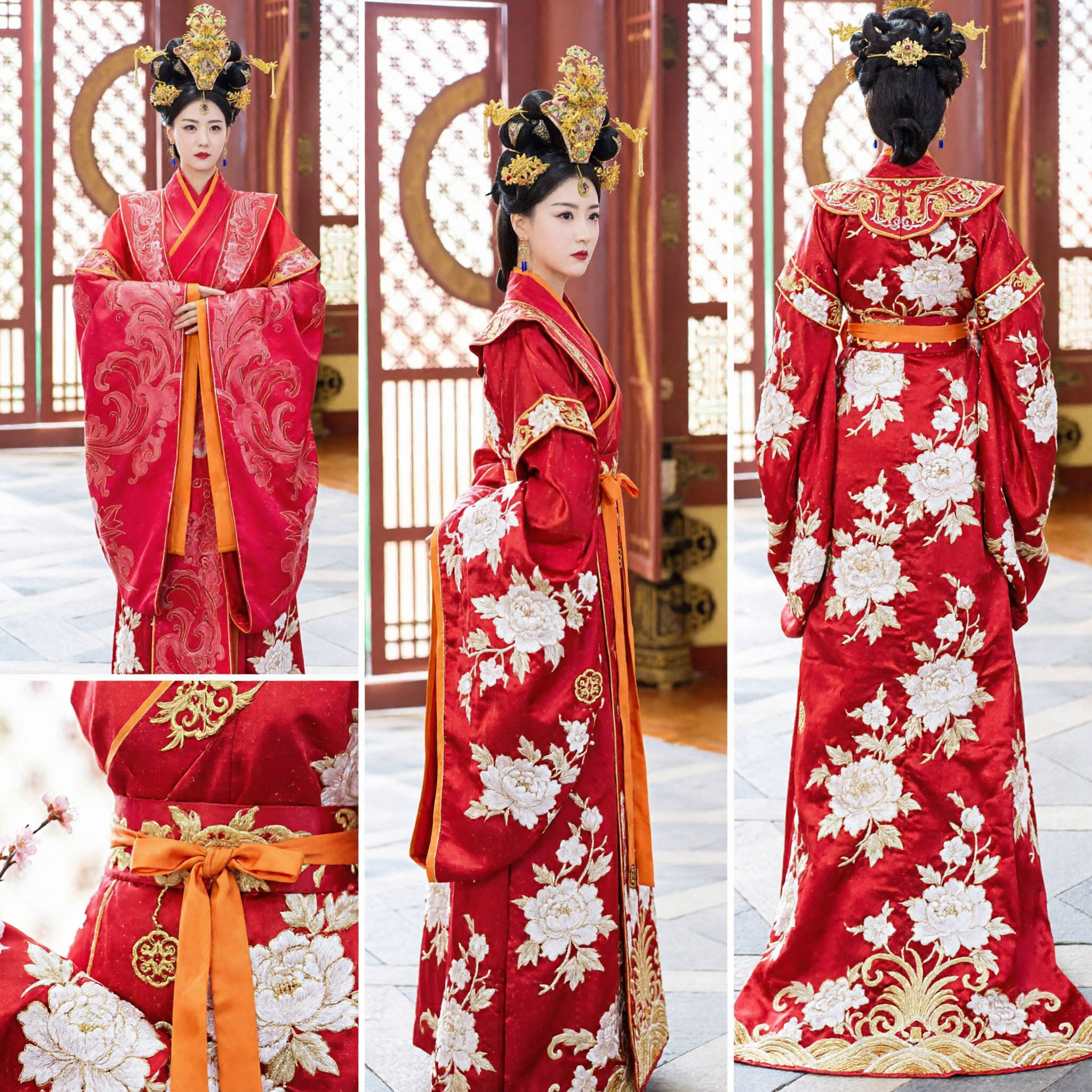 Traditional Chinese Red Hanfu Costume Ancient Empress Palace Dress for Women Historical Performance Cosplay - Asian Costume
