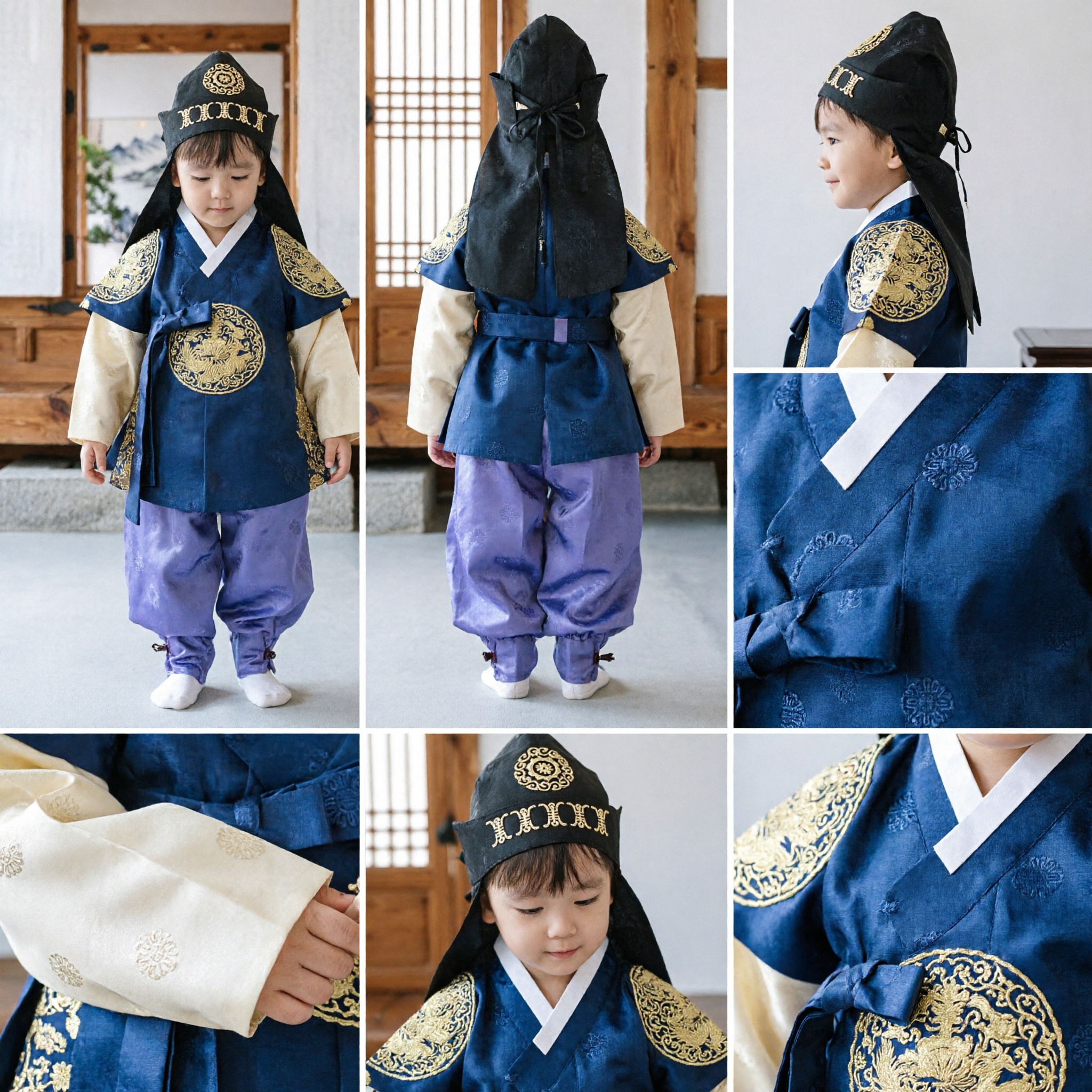 Traditional Korean Hanbok for Boys Kids Doljanchi First Birthday Celebration Costume Set with Hat - Asian Costume