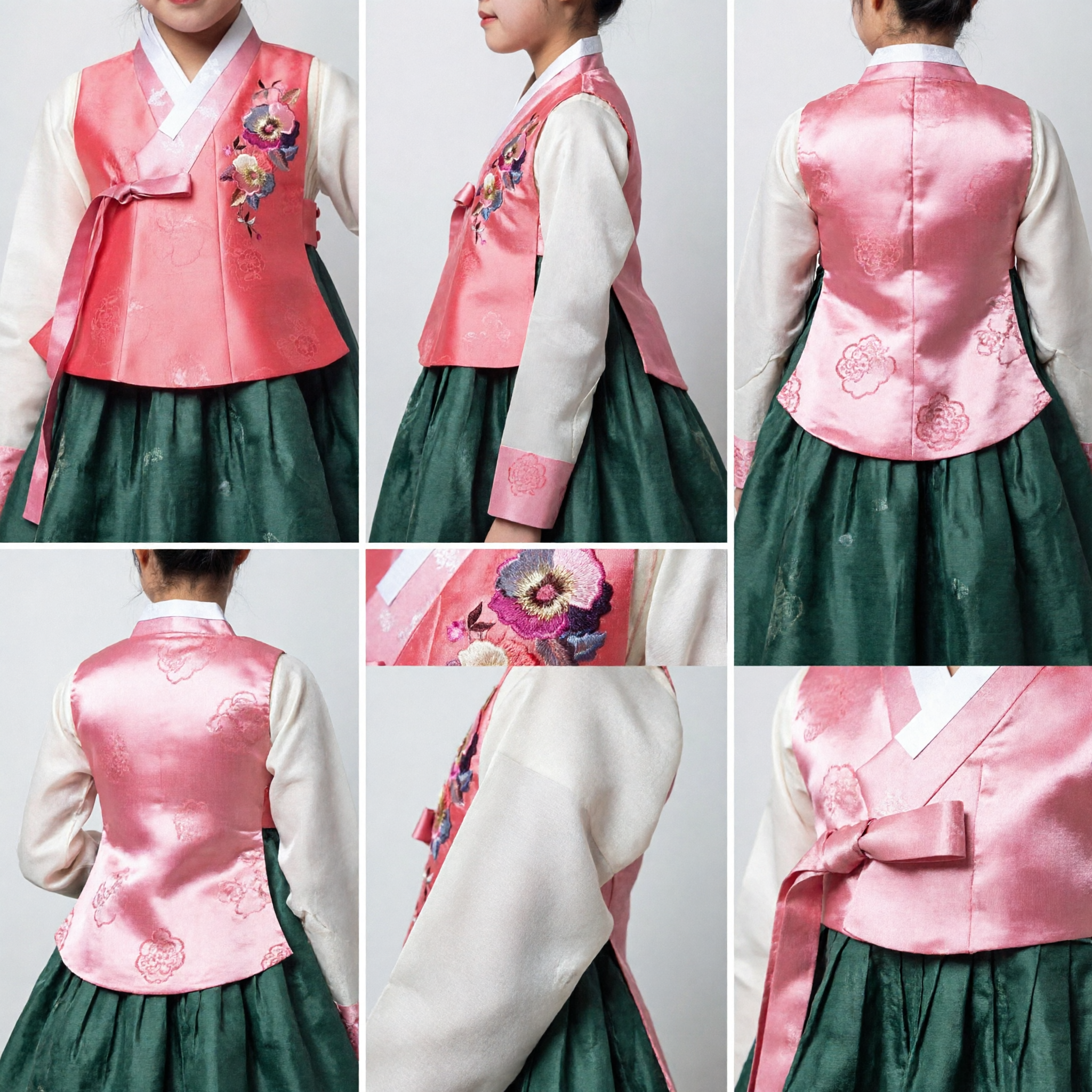 Traditional Korean Hanbok Pink Embroidered Vest Top for Women Girls Cultural Festival Performance Costume - Asian Costume