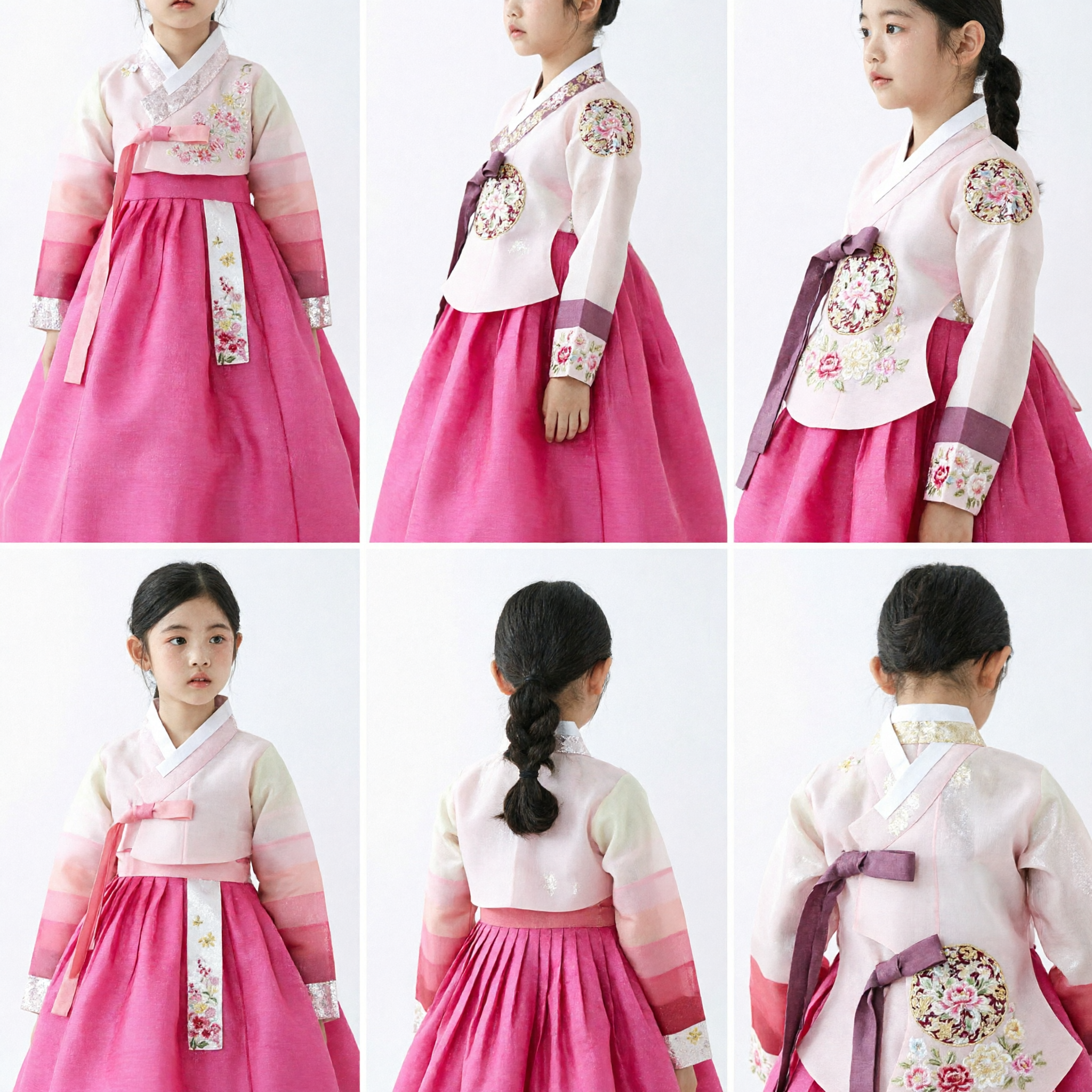 Traditional Korean Hanbok for Girls Pink Dress Kids Formal Wear Wedding Festival Costume - Asian Costume