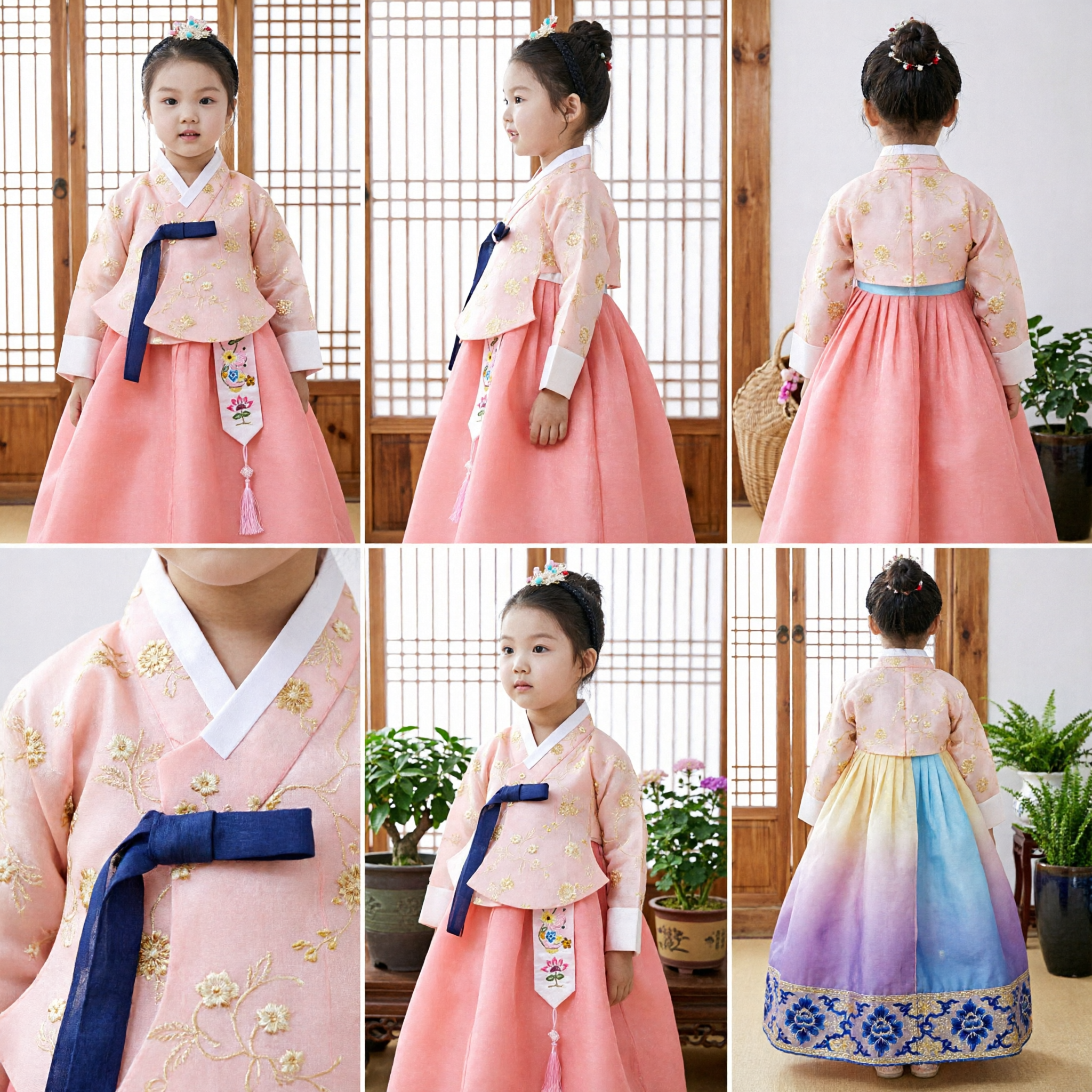 Elegant Pink Traditional Korean Hanbok Dress Set for Young Girls Perfect for Holidays and Celebrations - Asian Costume