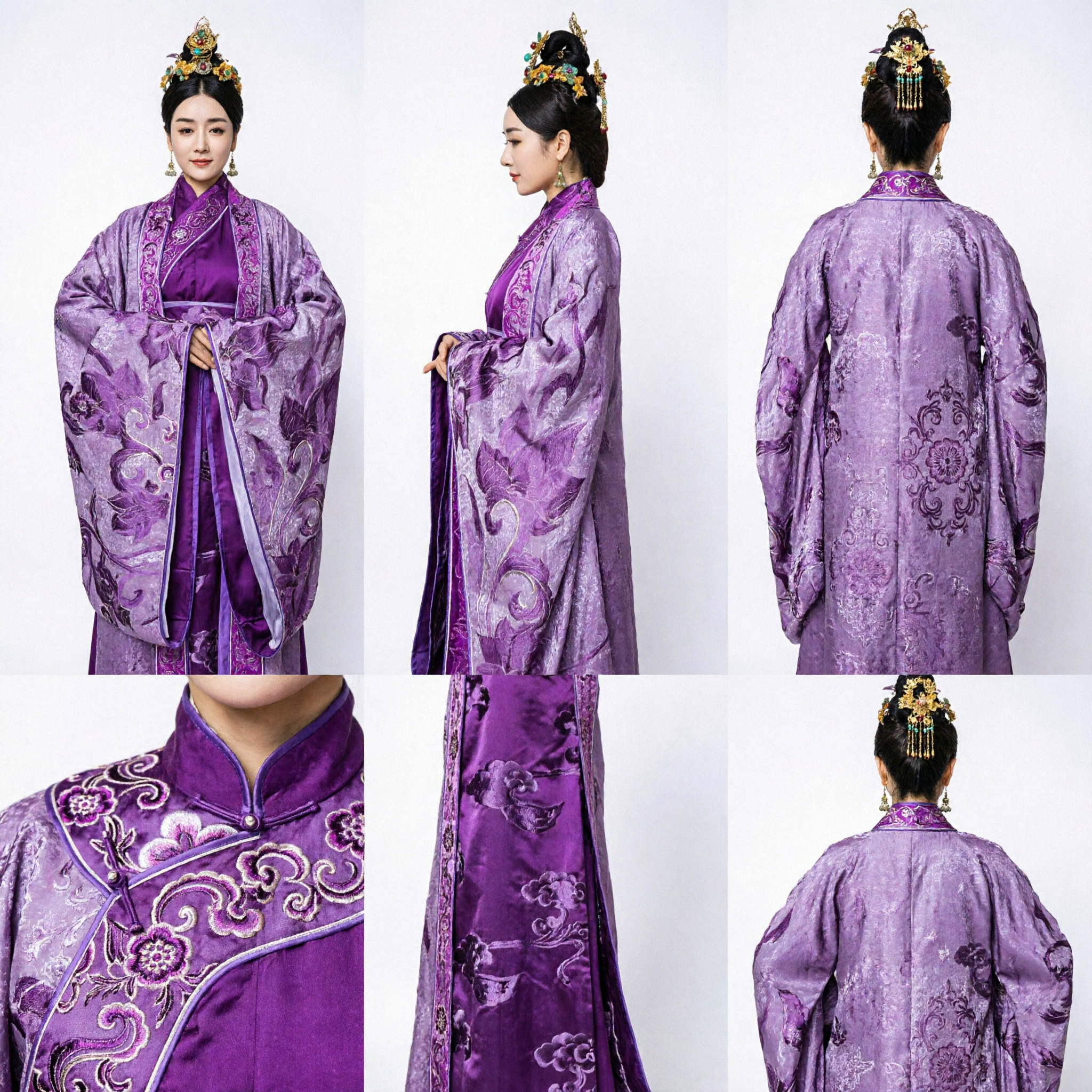 Ancient Chinese Empress Costume Purple Hanfu Dress Traditional Qin Dynasty Clothing for Women Cosplay Photography - Asian Costume