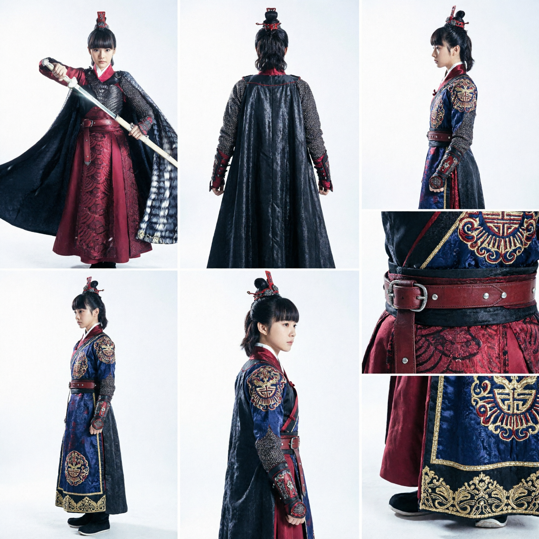 Ancient Chinese Female Warrior General Armor Costume Traditional Red Hanfu Cosplay Outfit for Women - Asian Costume