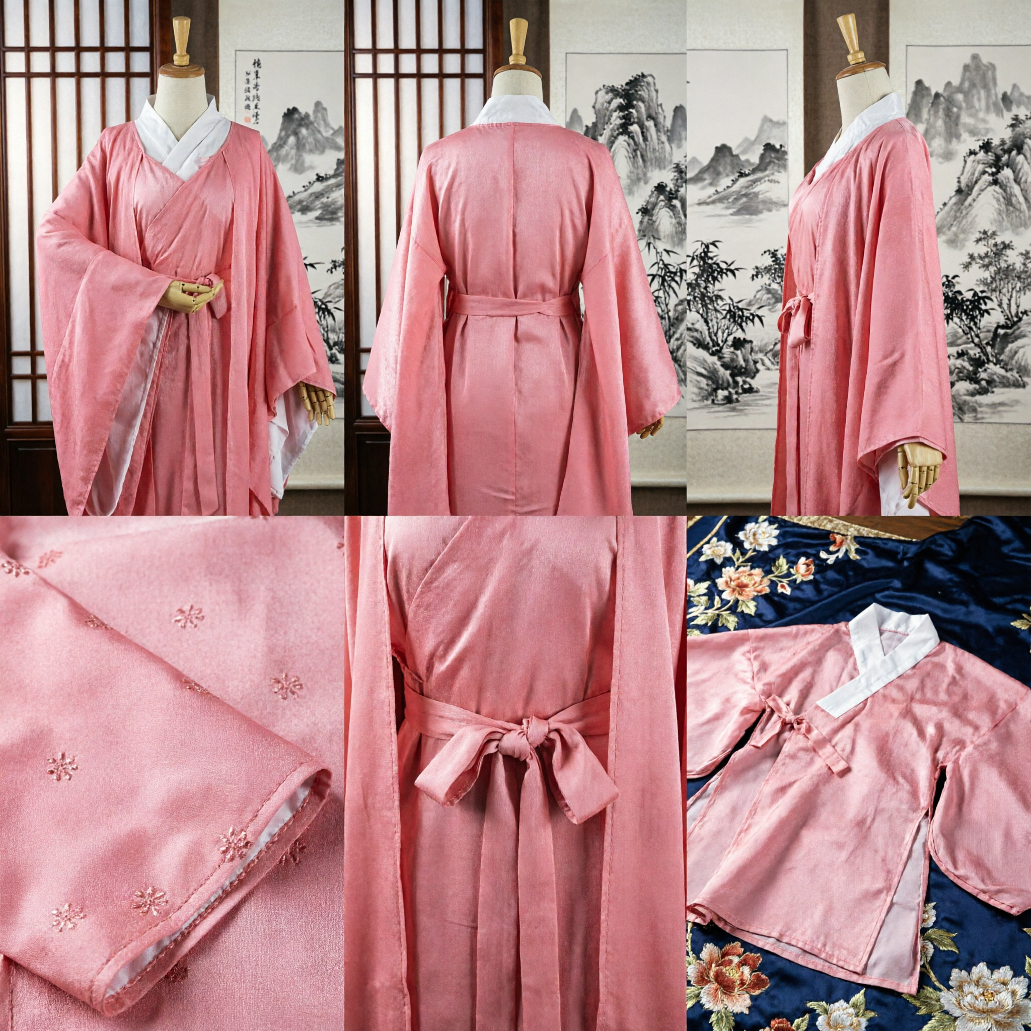 Traditional Chinese Pink Hanfu Robe Ancient Costume for Women Tang Dynasty Style Dress for Cosplay and Photography - Asian Costume