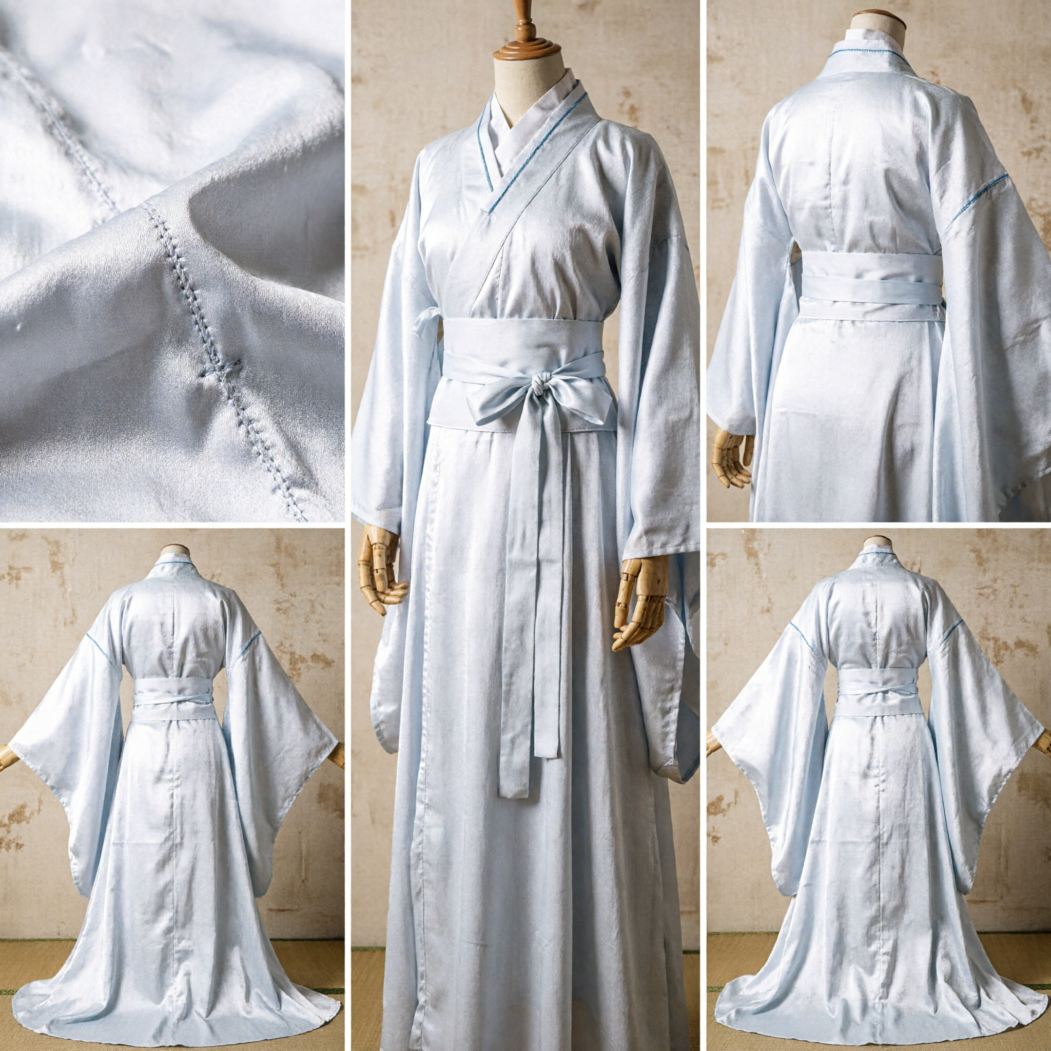 Men's White Hanfu Traditional Chinese Costume Ancient Scholar Robe Wuxia Cosplay Performance Outfit for Adults - Asian Costume