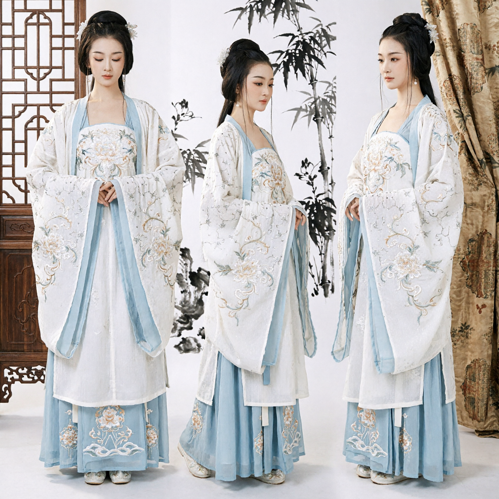 Traditional Chinese Hanfu Ancient Costume for Women Elegant White Fairy Style Robe for Period Drama Cosplay - Asian Costume