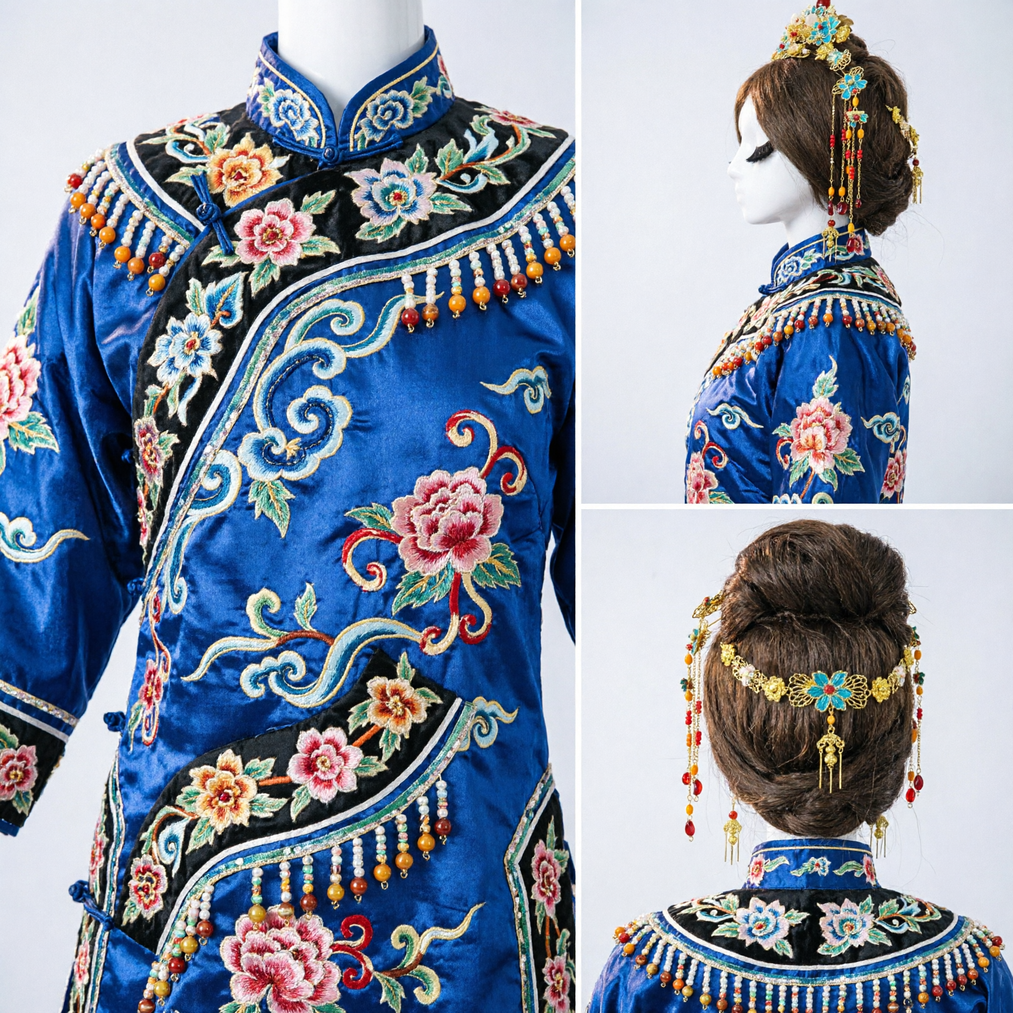 Exquisite Traditional Chinese Phoenix Crown Hairpin Ancient Hanfu Headpiece Wedding Bride Jewelry with Dangling Tassels - Asian Costume