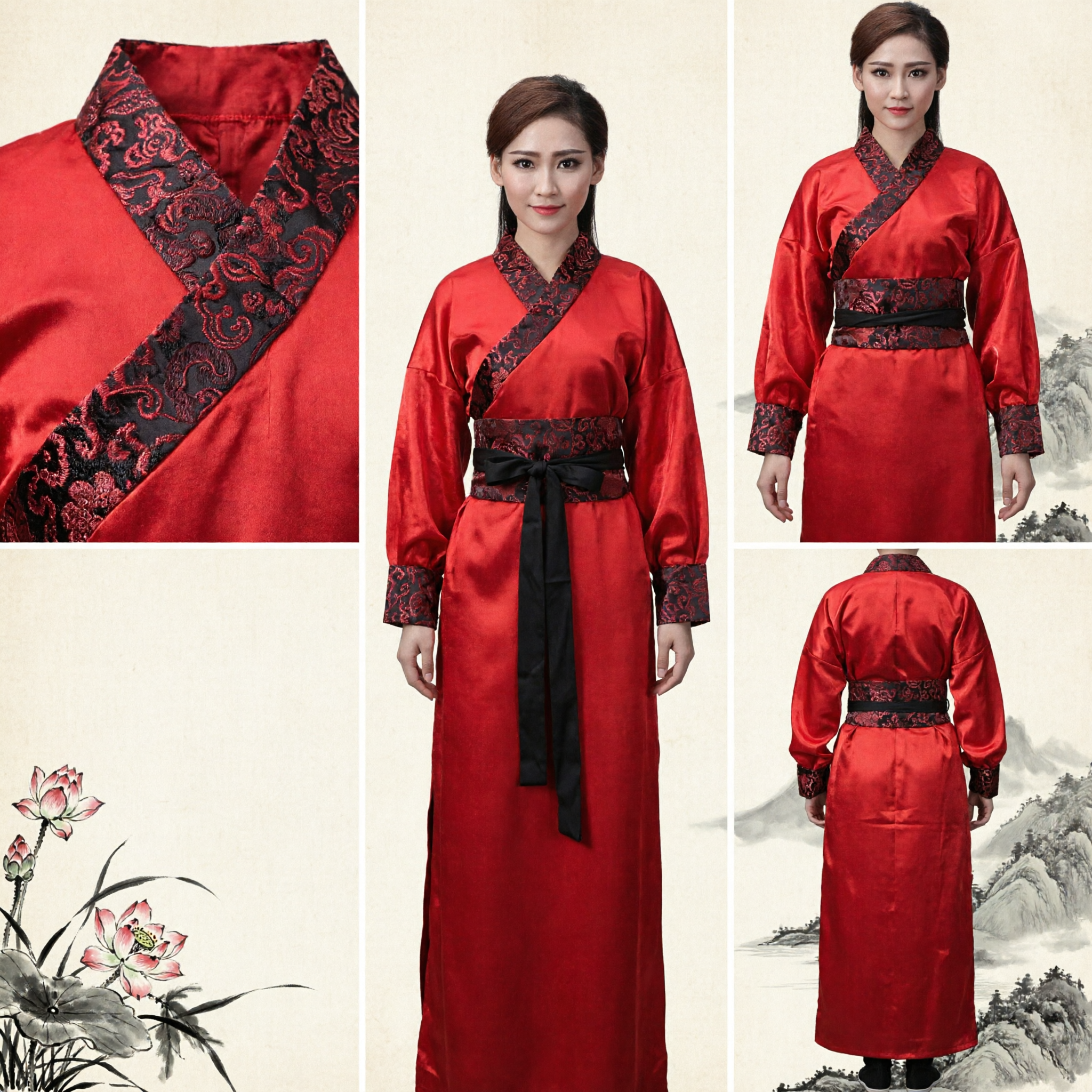 Traditional Chinese Red Hanfu Robe Ancient Wuxia Martial Arts Swordswoman Costume for Women Cosplay Performance - Asian Costume