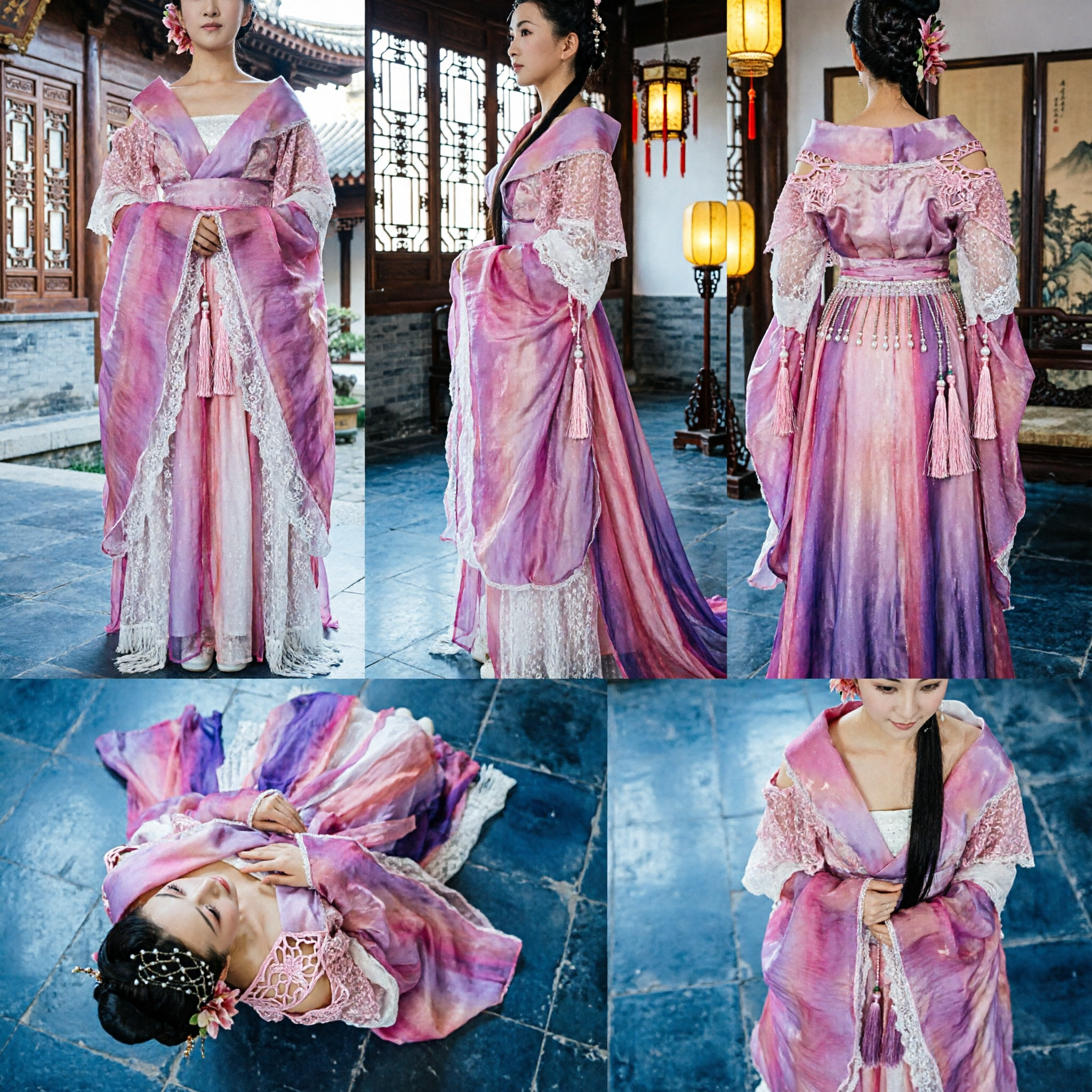 Pink Ancient Chinese Fairy Hanfu Costume Traditional Princess Dress for Women Cosplay Stage Show - Asian Costume