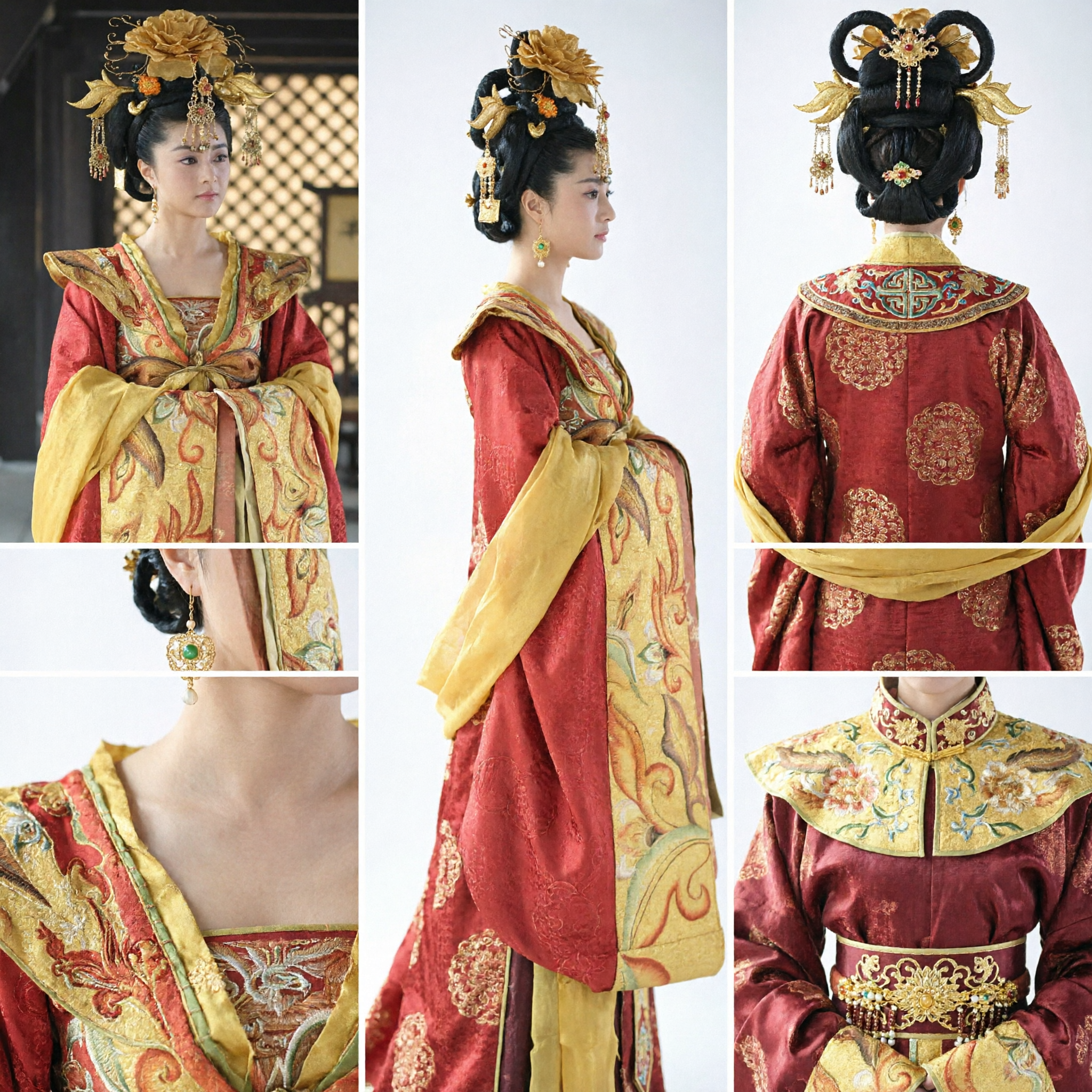 Chinese Traditional Tang Dynasty Empress Hanfu Costume Red and Gold Ancient Princess Dress for Women - Asian Costume