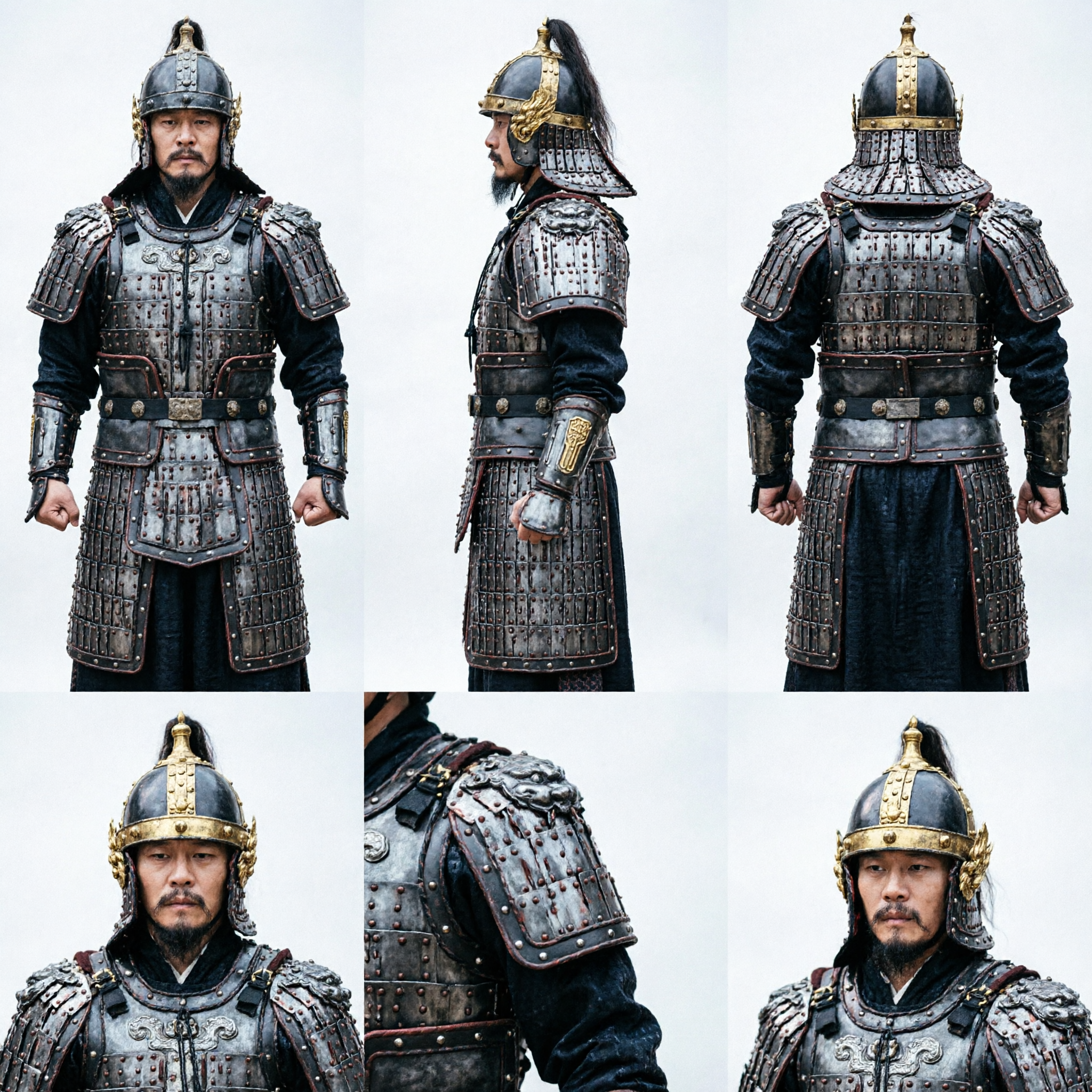 Men's Three Kingdoms General Zhang Fei Armor Costume Ancient Chinese Warrior Outfit for Cosplay and Stage Performance - Asian Costume