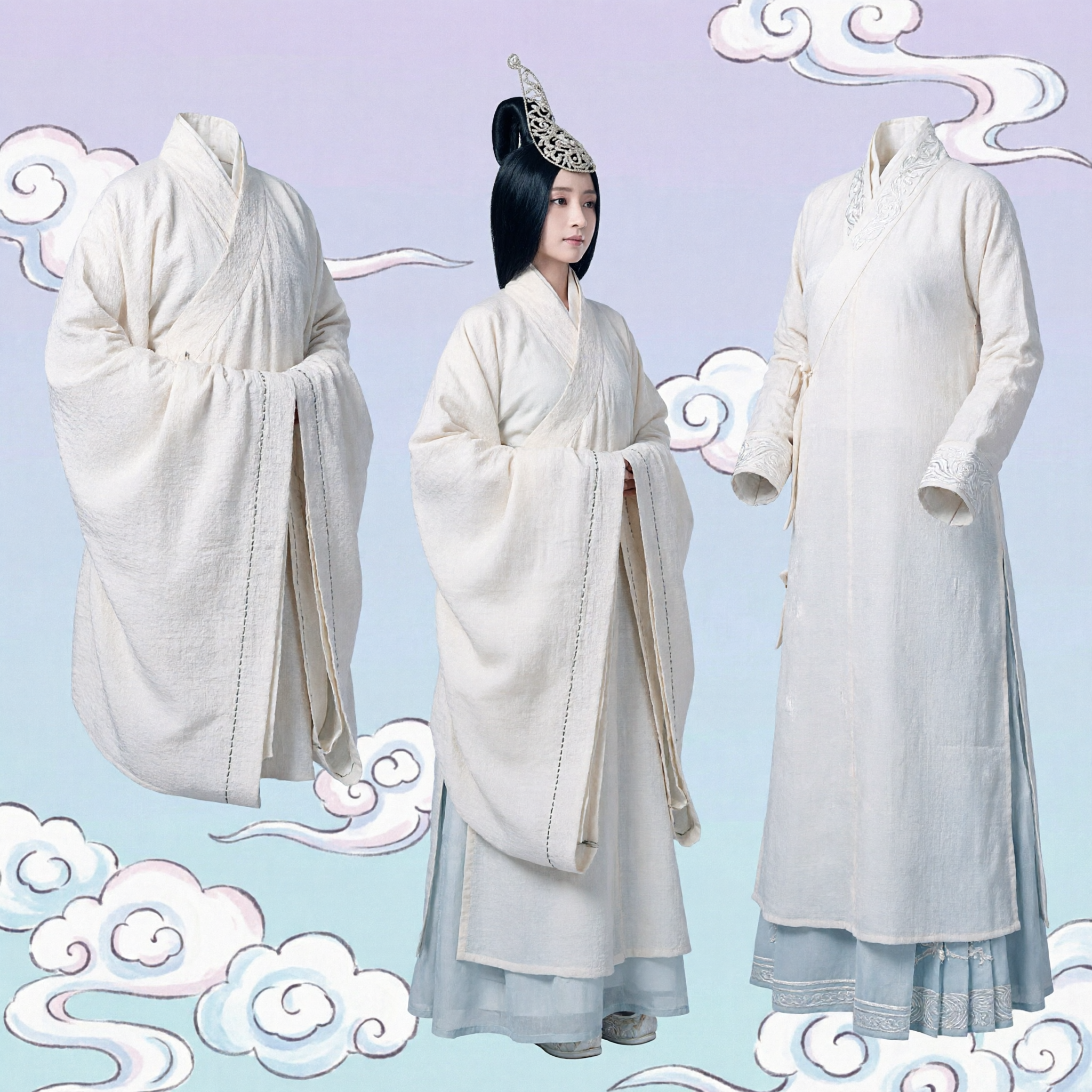 Traditional Chinese Ancient White Hanfu Dress Elegant Fairy Costume for Women Historical Cosplay Performance - Asian Costume