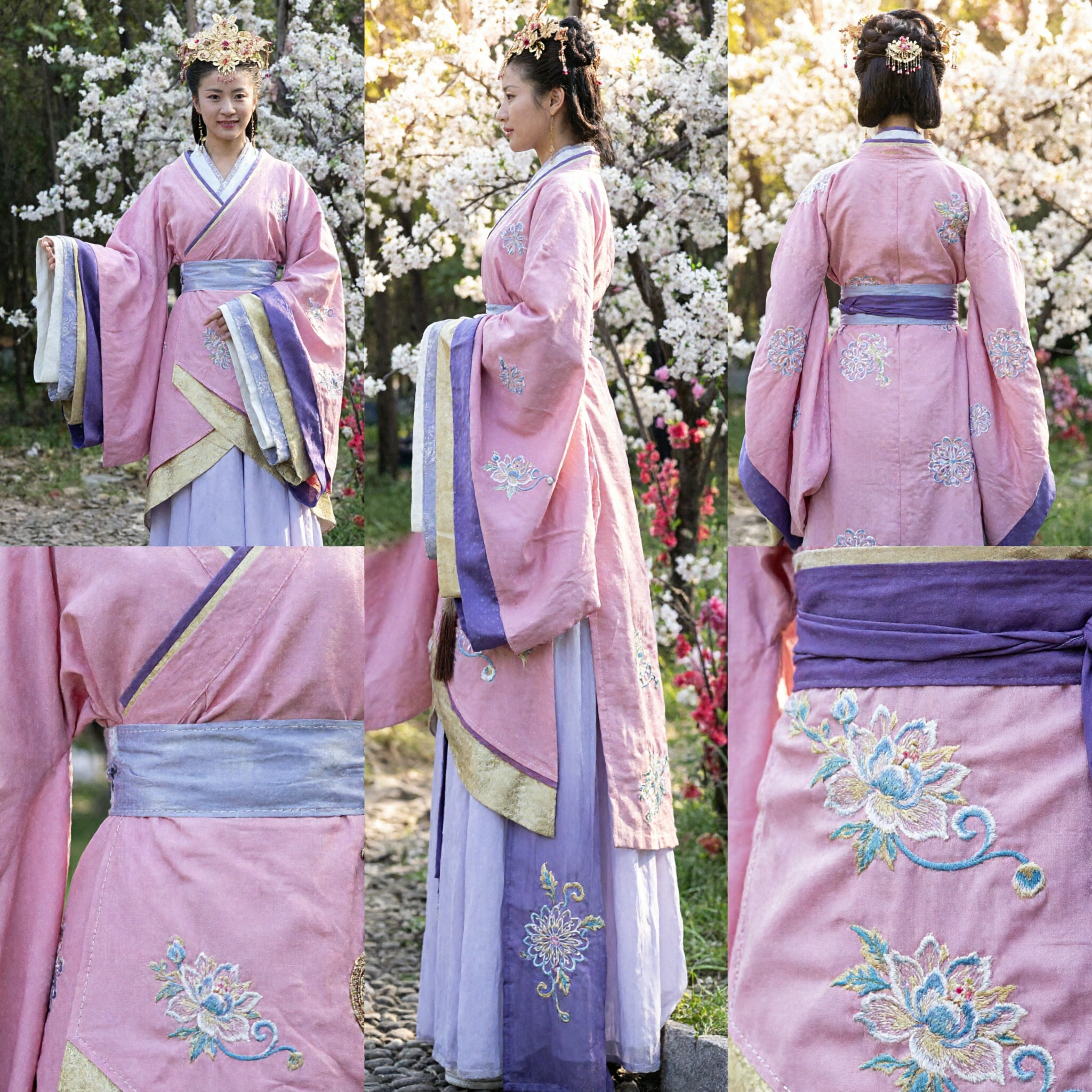Women's Ancient Chinese Pink Hanfu Traditional Palace Costume for Cosplay Drama and Cultural Events - Asian Costume