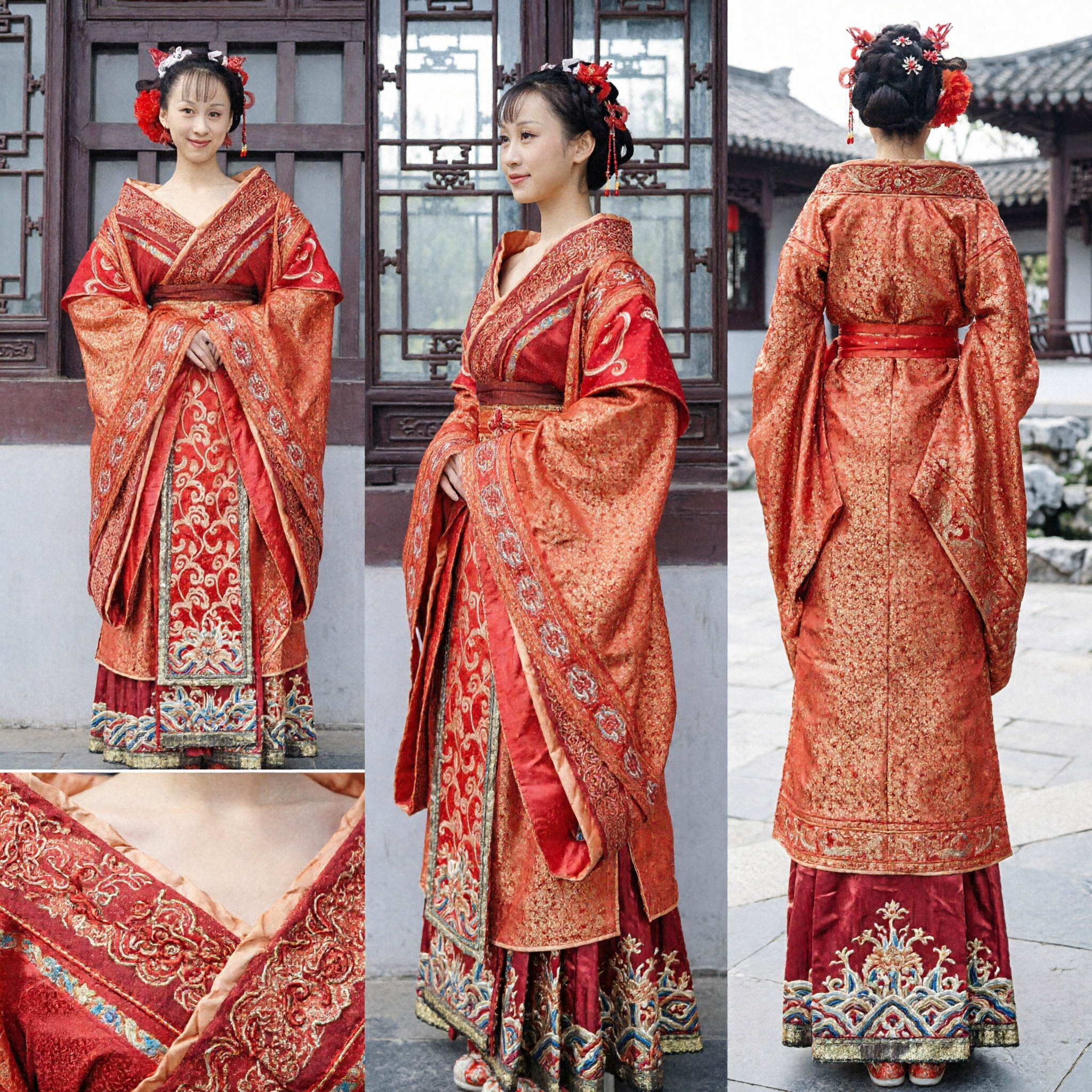 Traditional Chinese Red Hanfu Costume Ancient Princess Dress for Women Historical Cosplay Stage Performance - Asian Costume