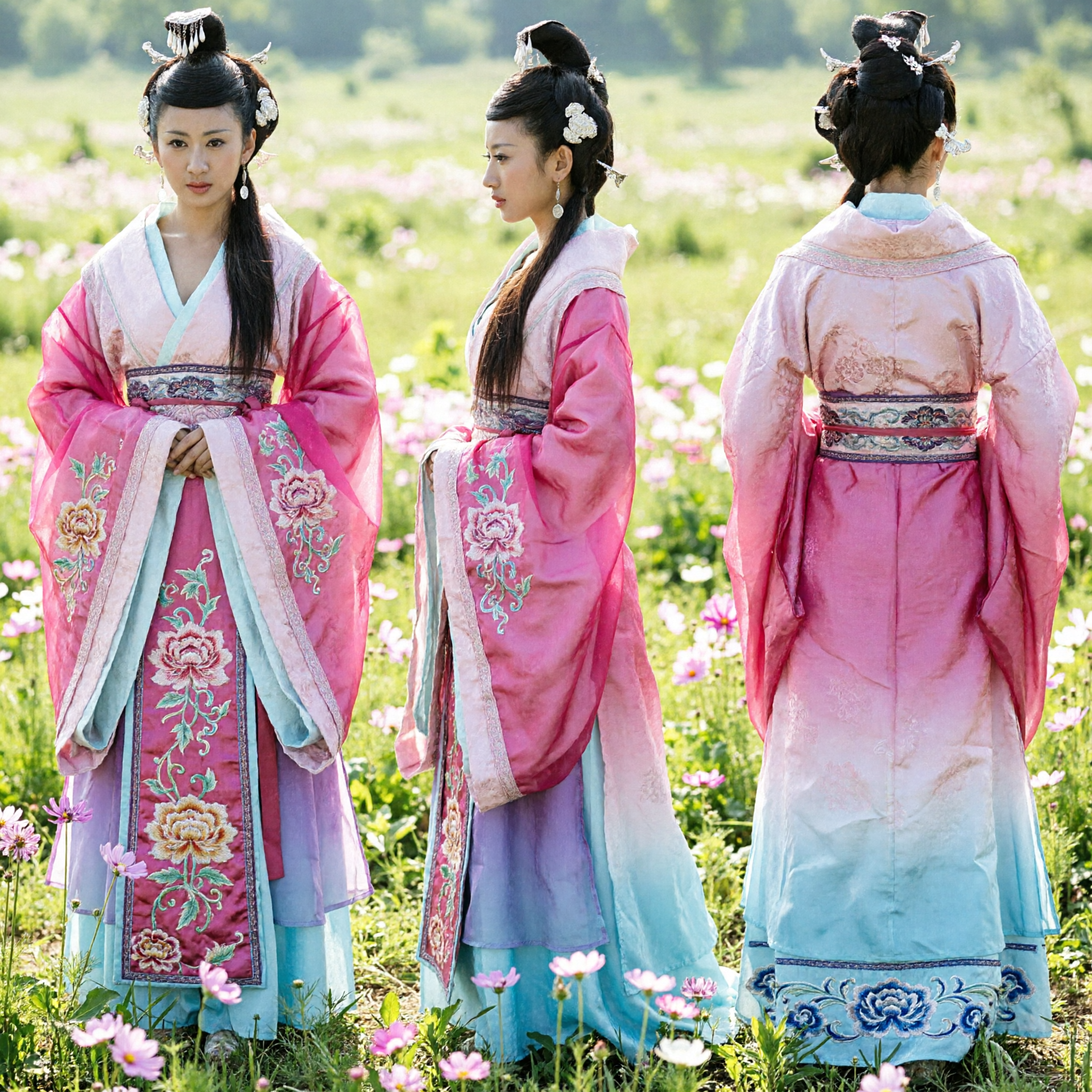Traditional Chinese Ancient Pink Hanfu Dress Tang Dynasty Princess Costume for Women Historical Cosplay - Asian Costume