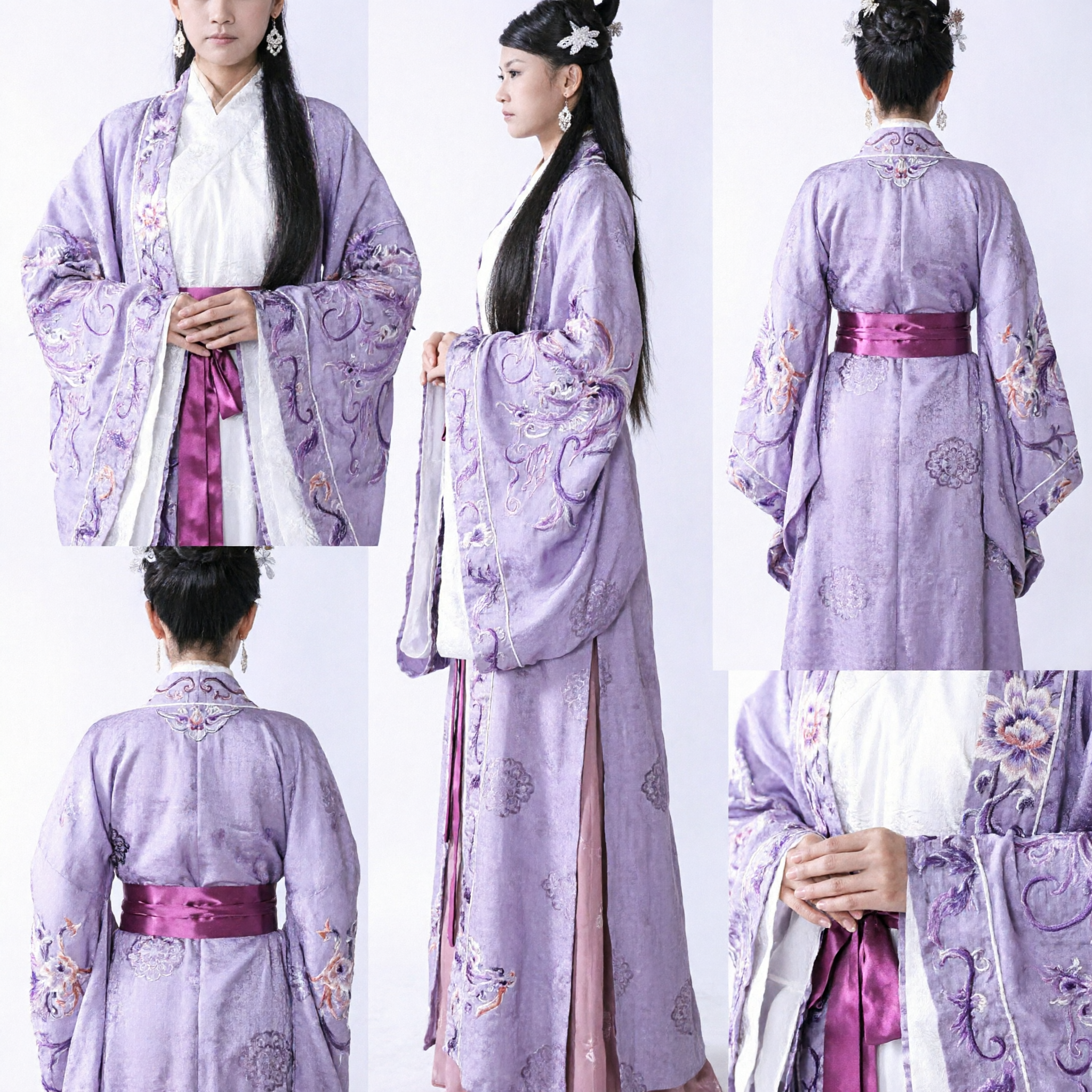 Ancient Chinese Purple Hanfu Costume Women Tang Dynasty Princess Dress Historical Cosplay Performance - Asian Costume