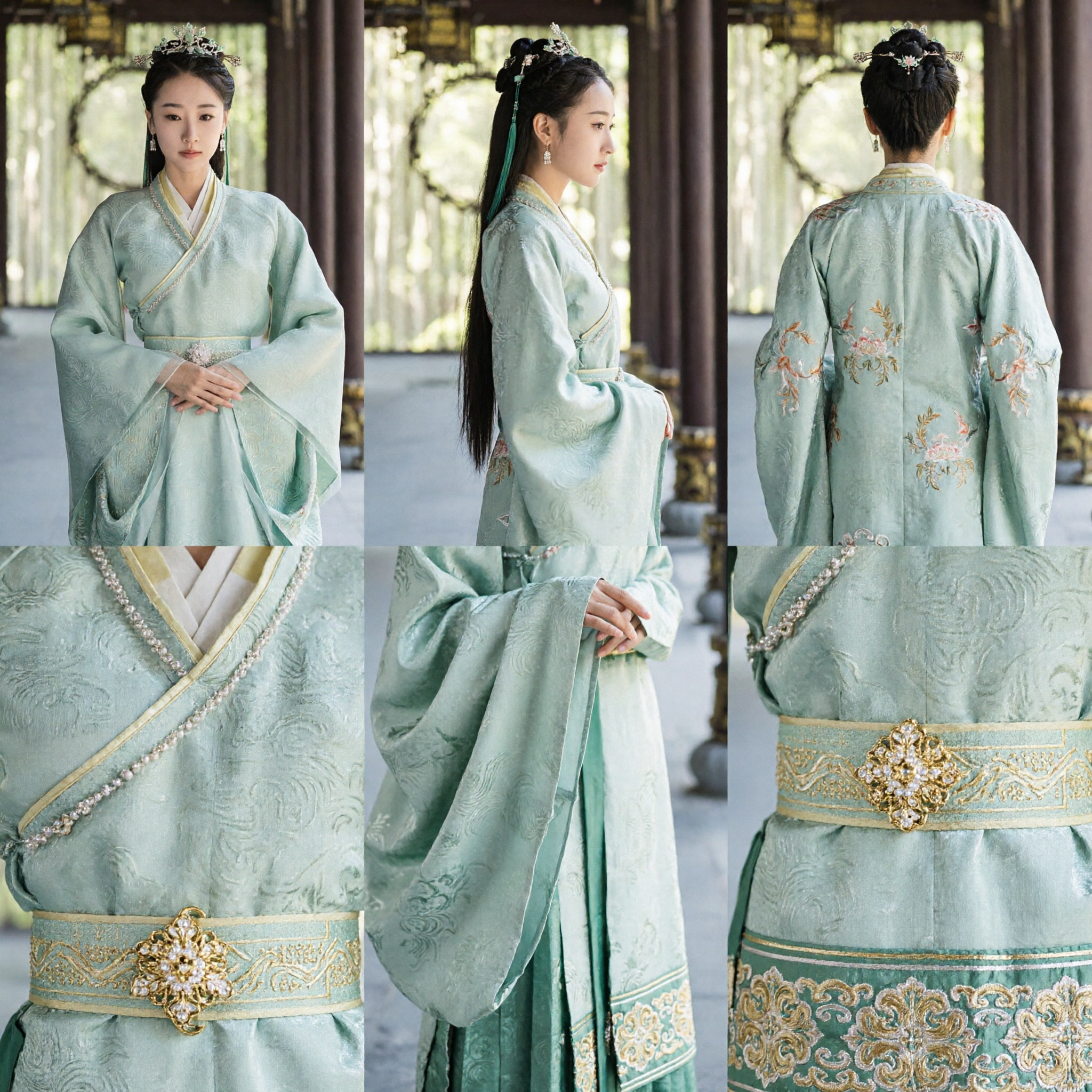 Elegant Green Hanfu Traditional Chinese Costume Ancient Palace Lady Dress for Women Historical Cosplay Photography - Asian Costume