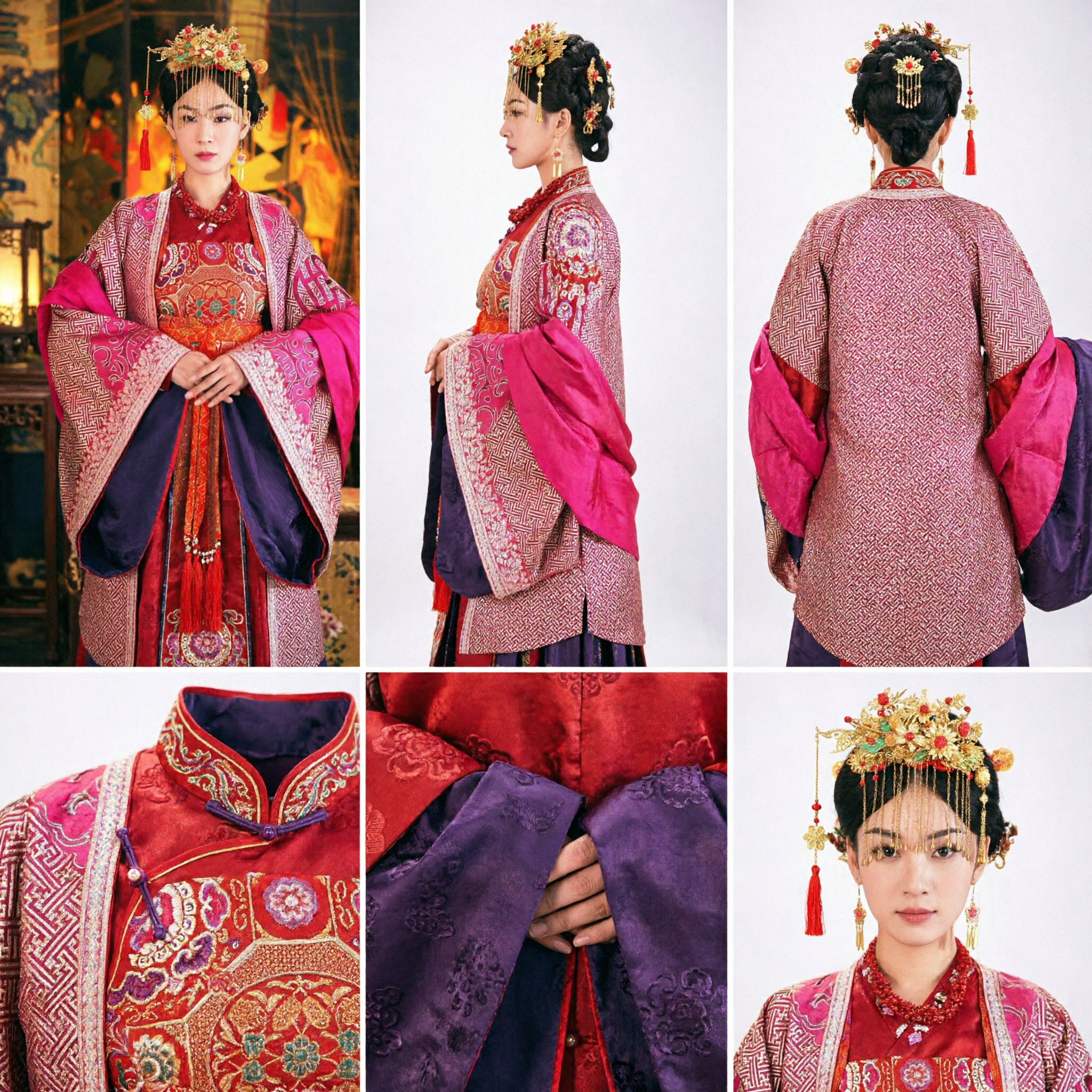 Traditional Chinese Ming Dynasty Red Wedding Hanfu Costume for Women Ancient Empress Noblewoman Dress - Asian Costume