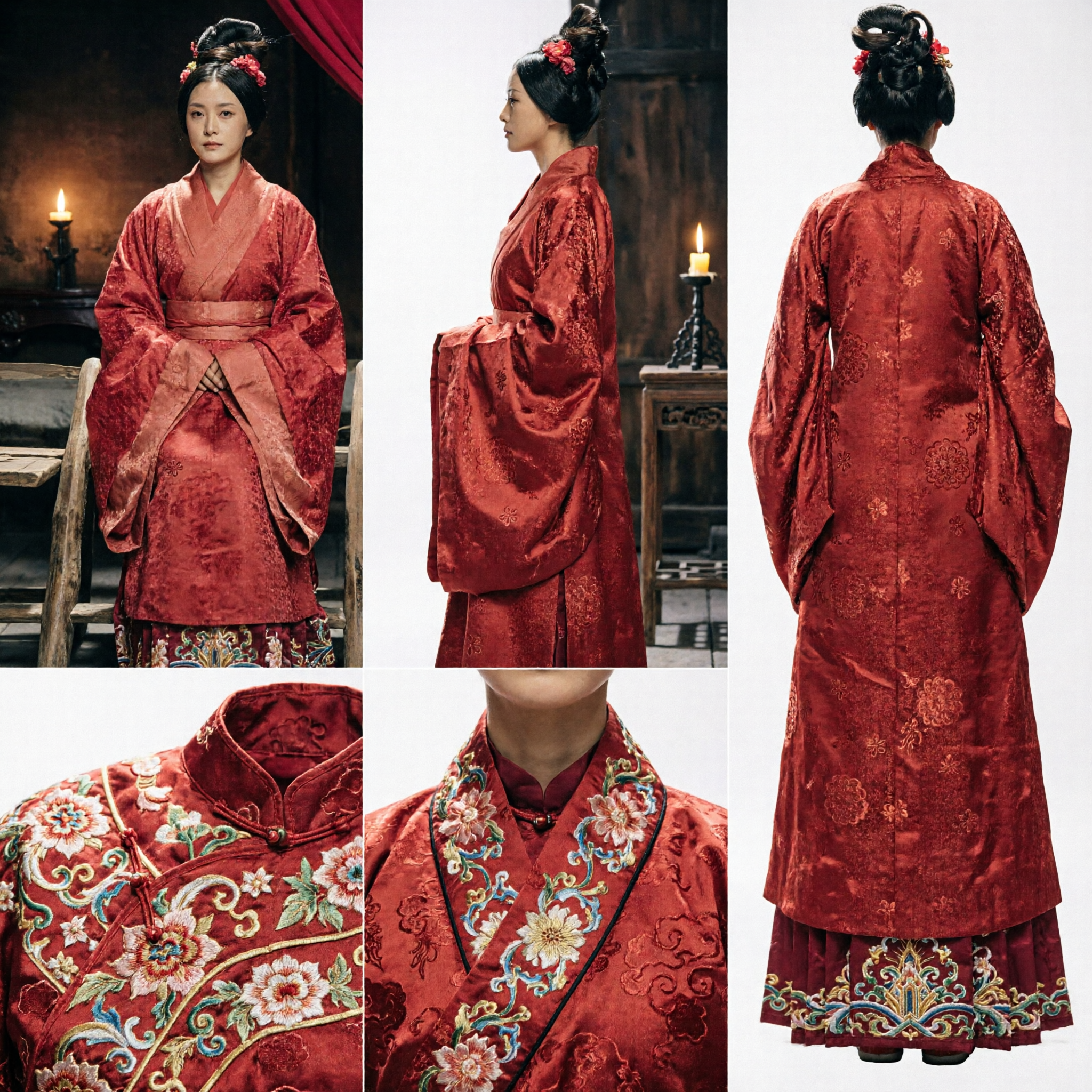 Ancient Chinese Red Palace Lady Hanfu Costume Traditional Qin Dynasty Robe for Women Cosplay - Asian Costume