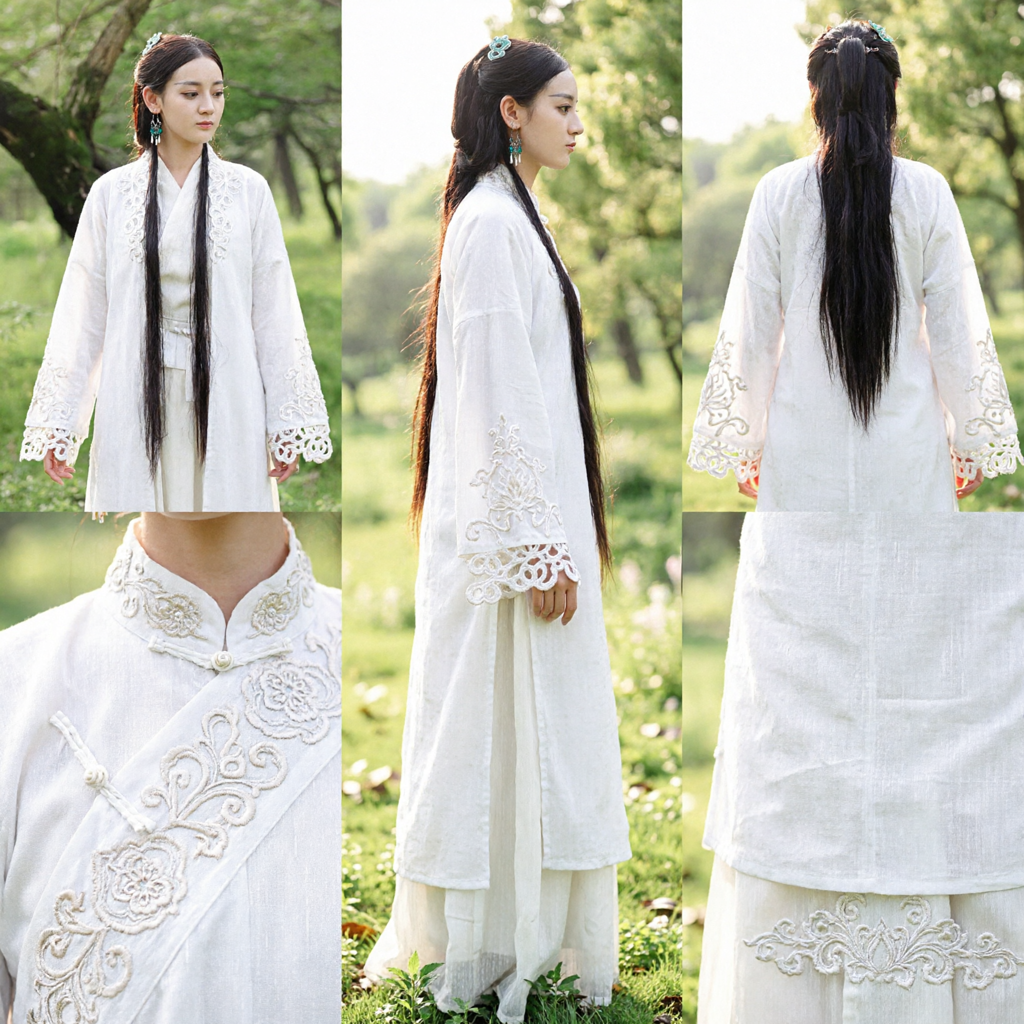 Elegant White Traditional Chinese Hanfu Fairy Dress Ancient Style Costume for Women Cosplay - Asian Costume
