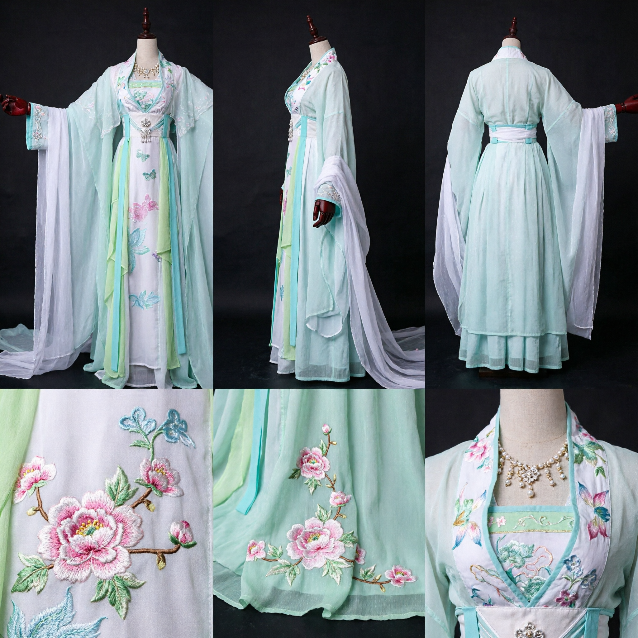 Ancient Chinese Hanfu Dress Women Traditional Tang Dynasty Style Butterfly Embroidery Fairy Costume for Cosplay - Asian Costume